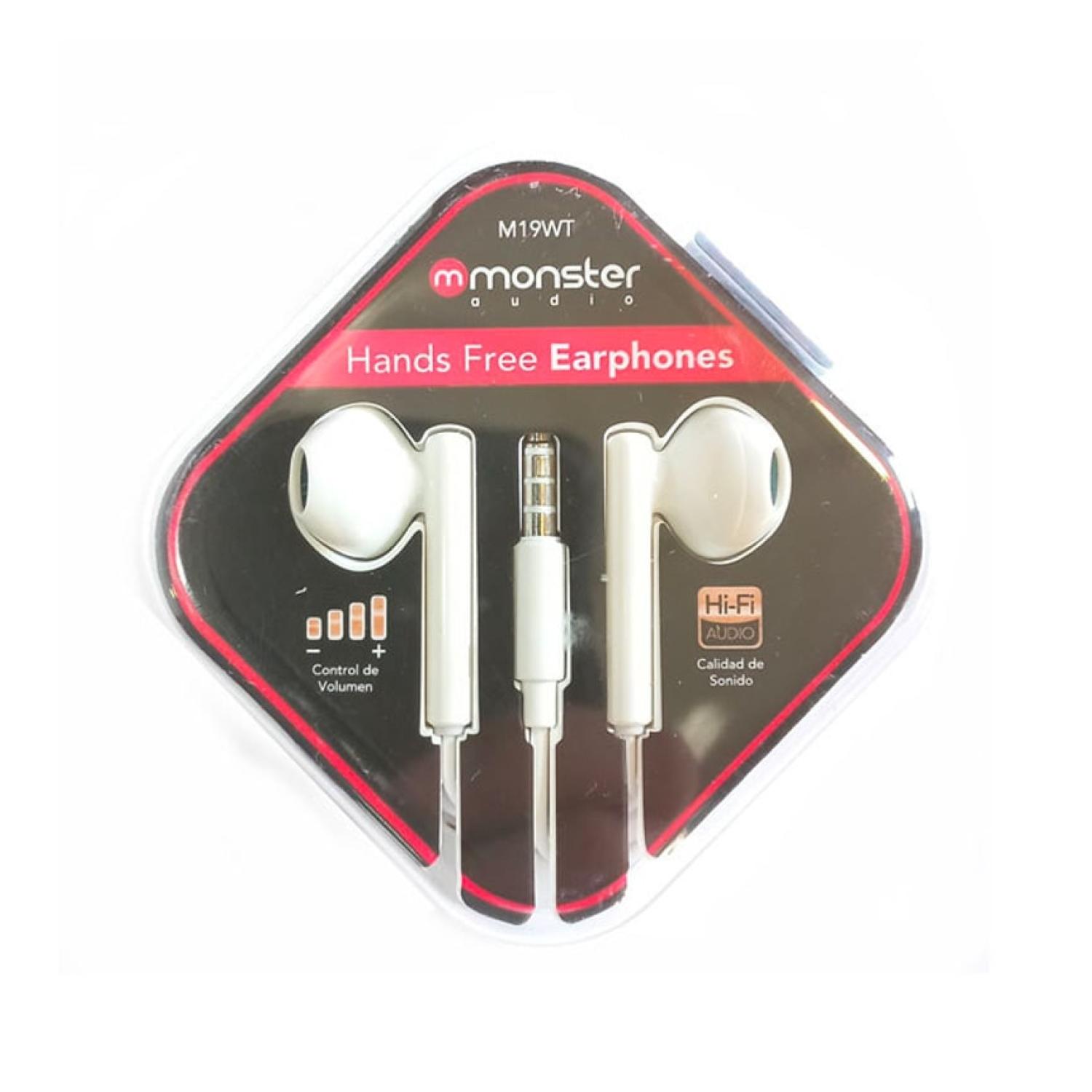 AUDIFONOS MANOS LIBRES JACK 3.5 BLANCO M19 MONSTER - 2