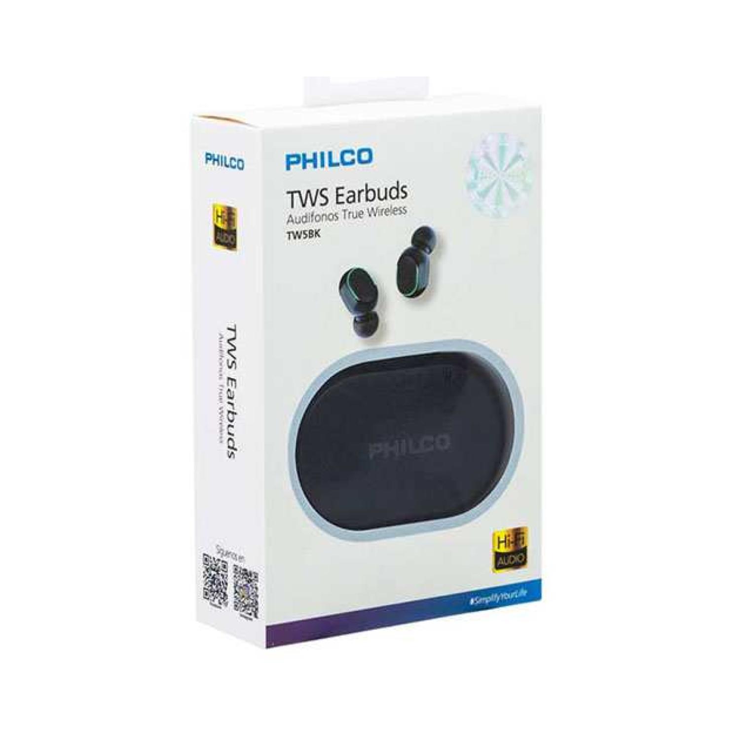 AUDIFONOS BLUETOOTH RECARGABLES TWS EARBUDS NEGRO TW5BK PHILCO - 3