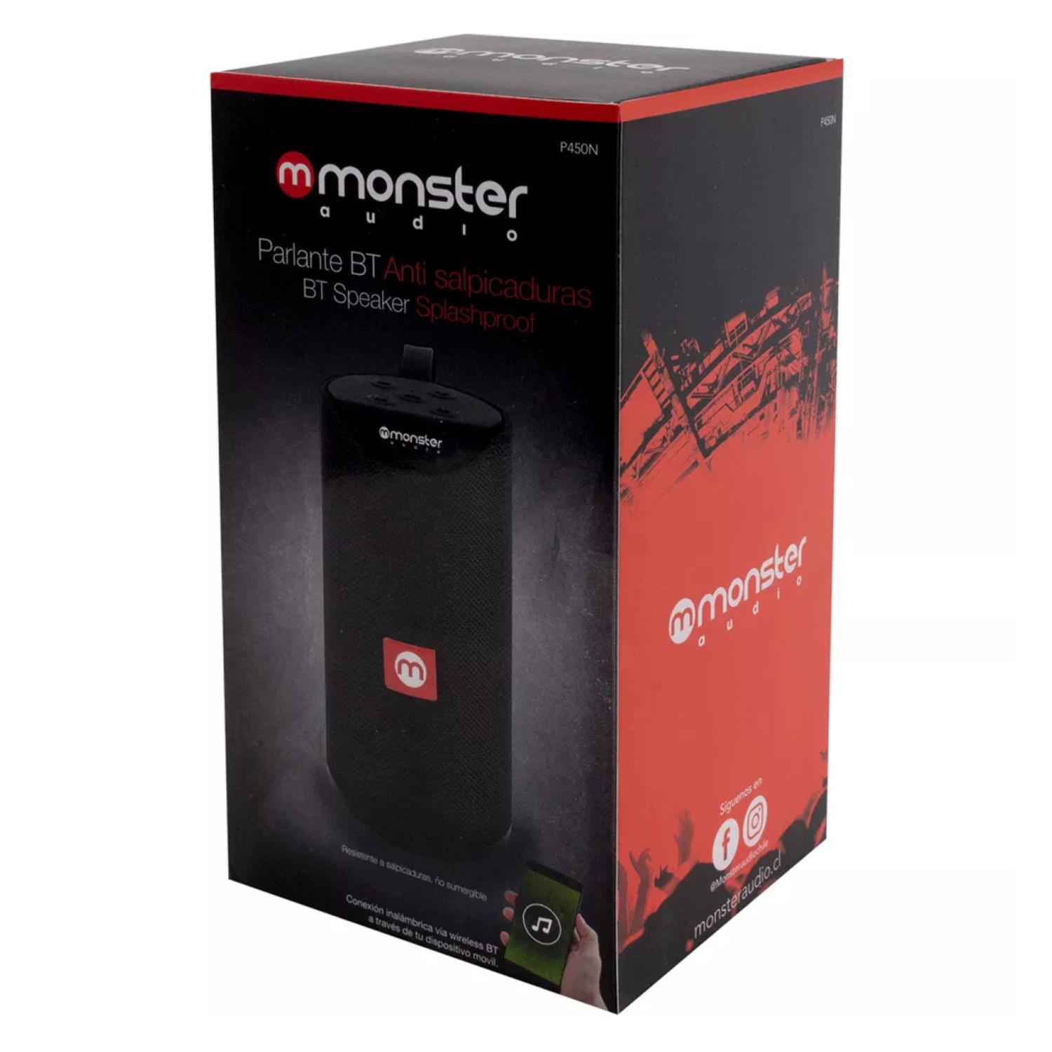 PARLANTE INALAMBRICO BLUETOOTH TWS AUX MICRO SD NEGRO MONSTER - 4