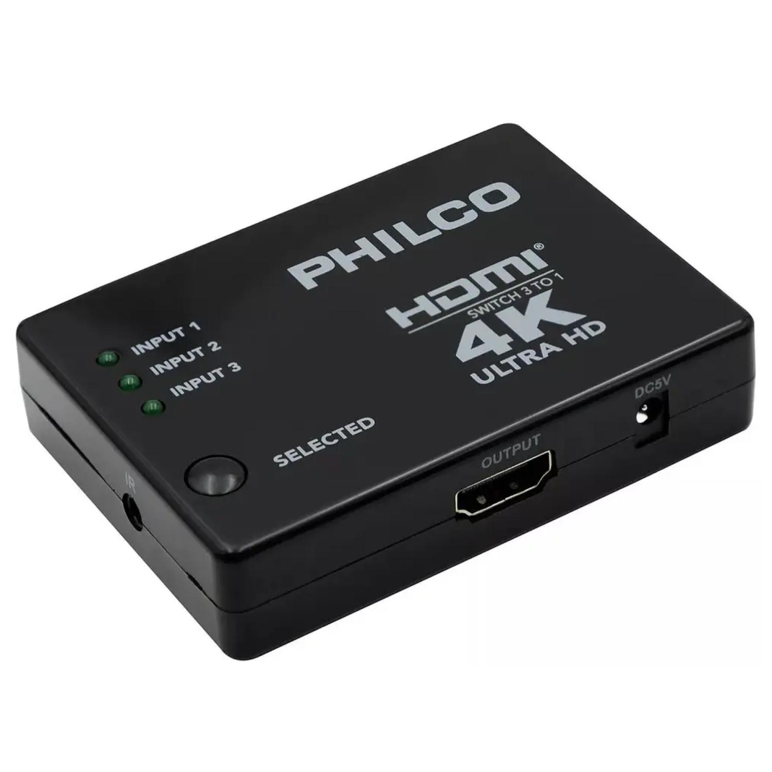 ADAPTADOR SWITCH HDMI 3X1 4K UHD NEGRO MP4109 - 1