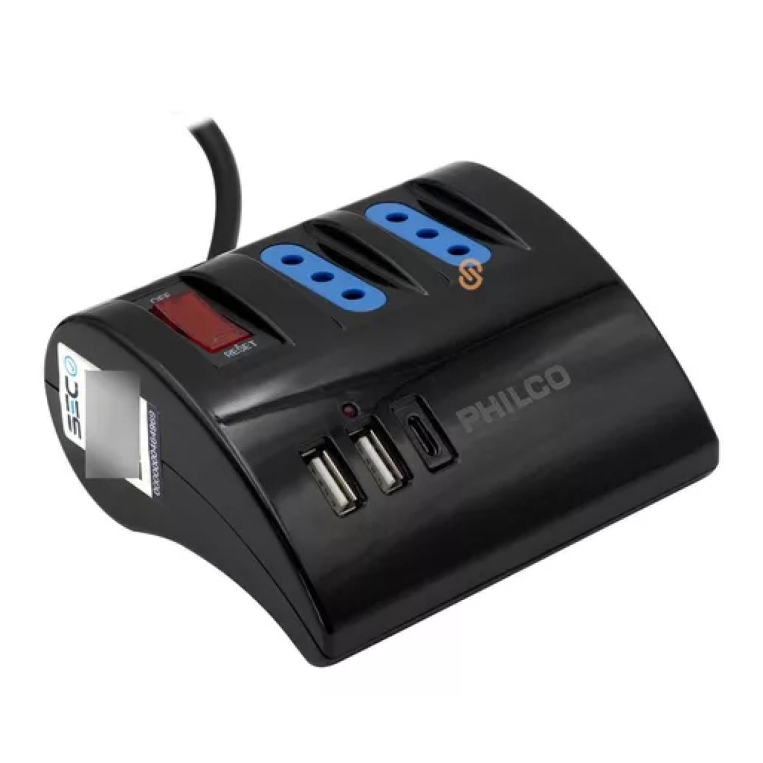ALARGADOR EXTENSION PHILCO DE ESCRITORIO USB C NEGRO - 2