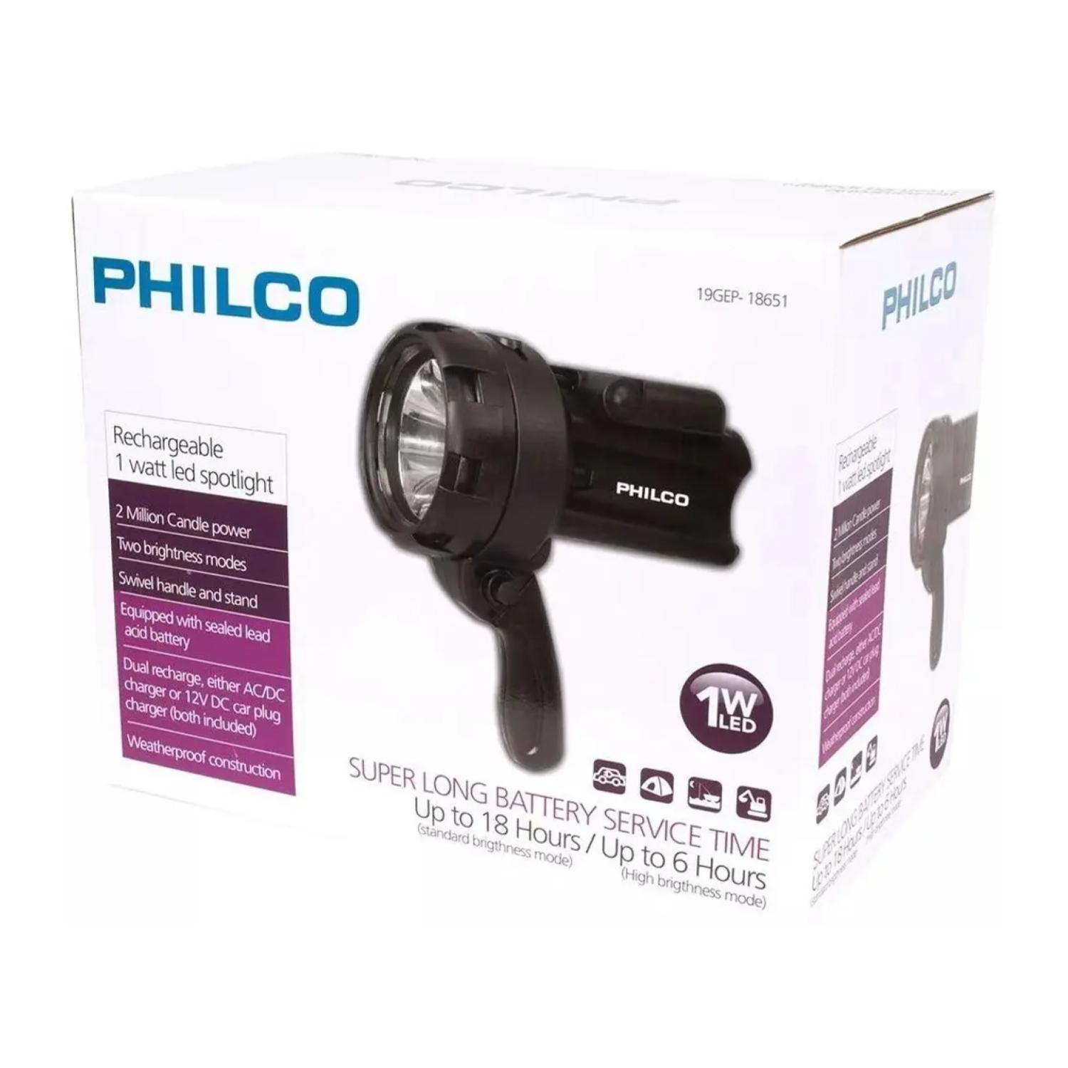 LINTERNA PHILCO FOCO LED RECARGABLE 1 LED ALTO BRILLO P18651 - 3