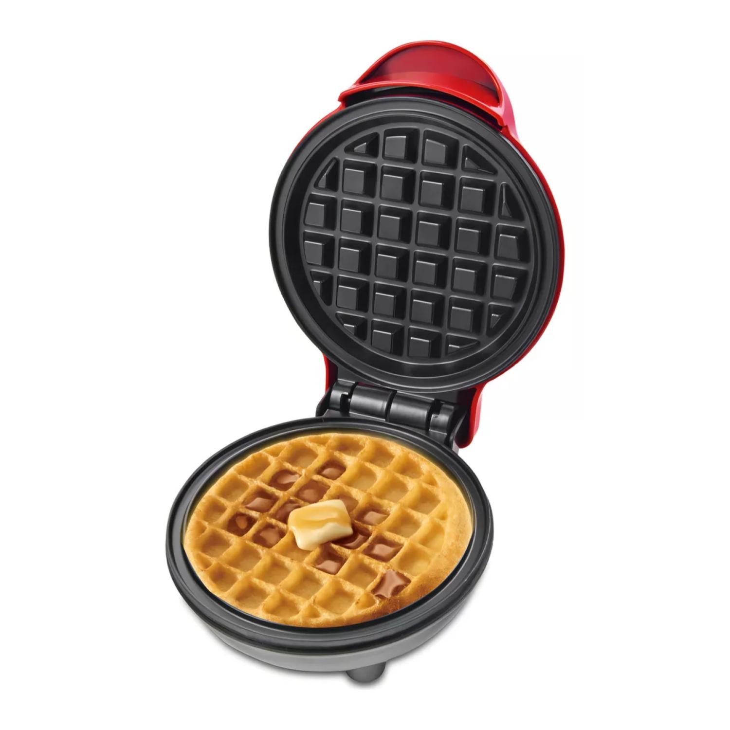 TOTAL CLICK MINI MAQUINA PARA WAFFLES ANTIADHERENTE 500W ROJA R591 RAF