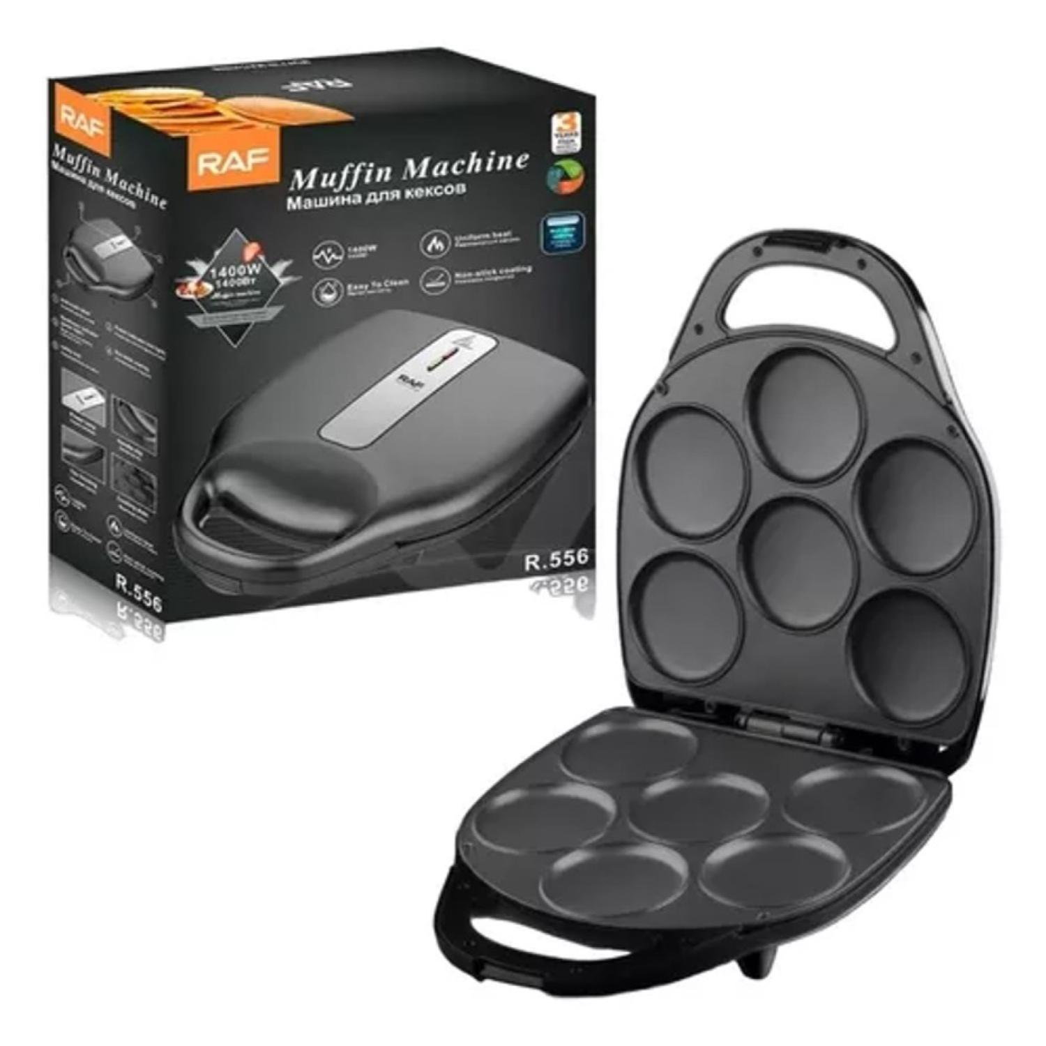 MAQUINA DE 6 MUFFINS MINI PANQUEQUES PASTELES 1400W R556 RAF - 3
