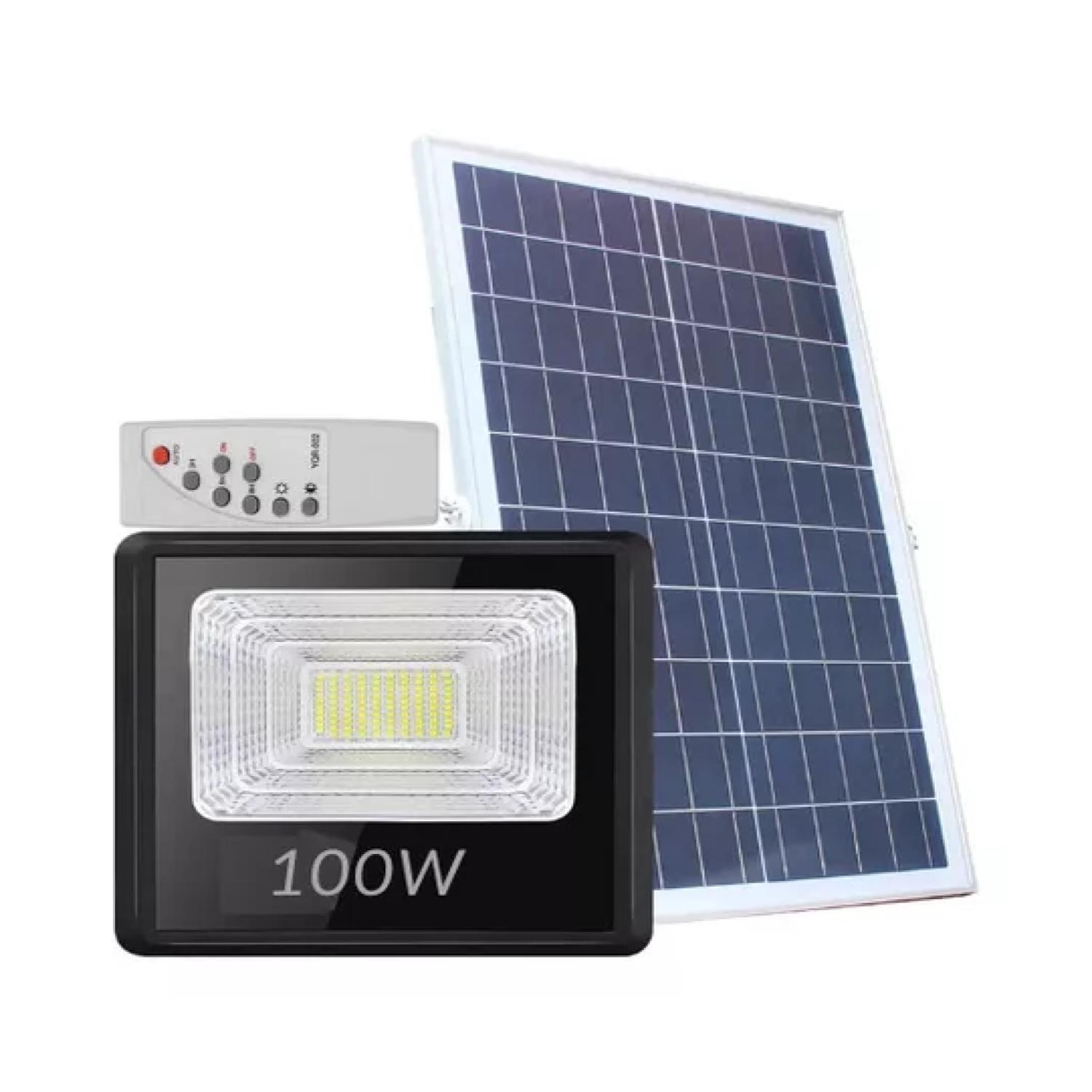 FOCO LED CON PANEL SOLAR 100W MONTABLE AJUSTABLE - 1