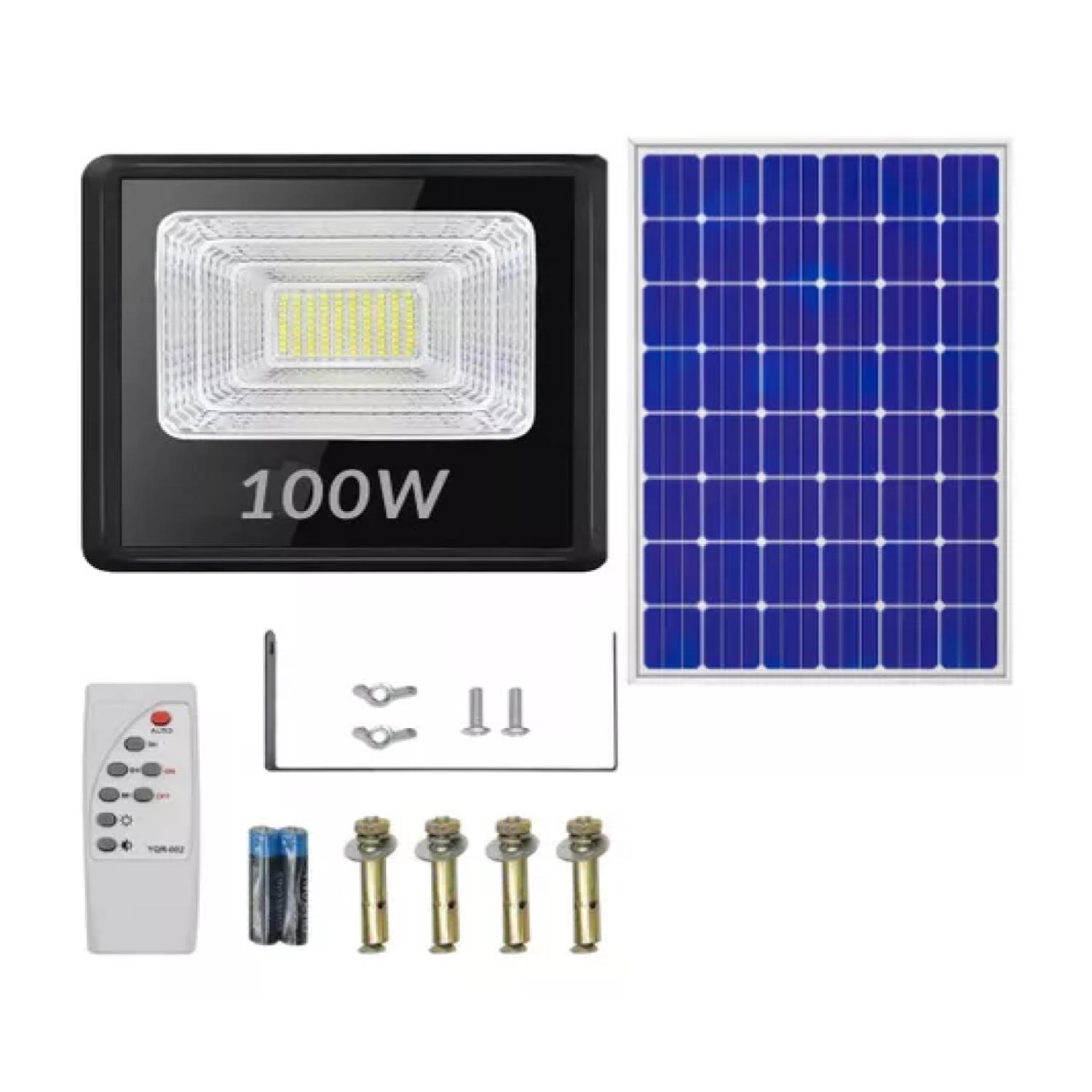 FOCO LED CON PANEL SOLAR 100W MONTABLE AJUSTABLE - 2