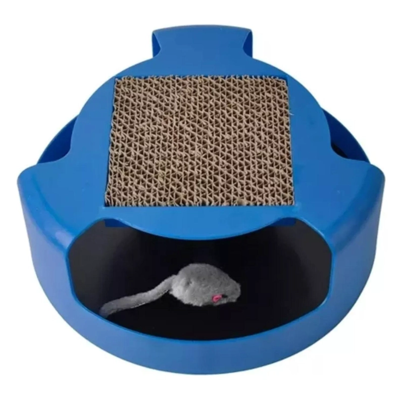 JUGUETE INTERACTIVO CON RASCADOR Y RATON PARA GATOS MASCOTAS - 1