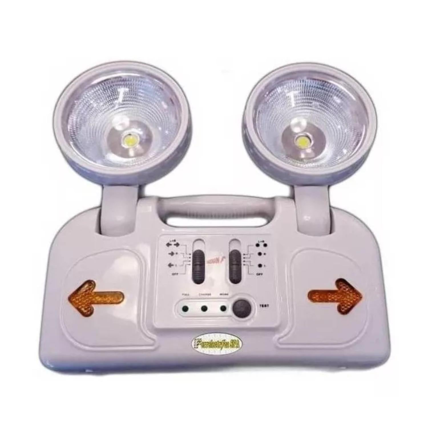 LAMPARA DE EMERGENCIA 2 FOCOS LED 10W BLANCO - 1