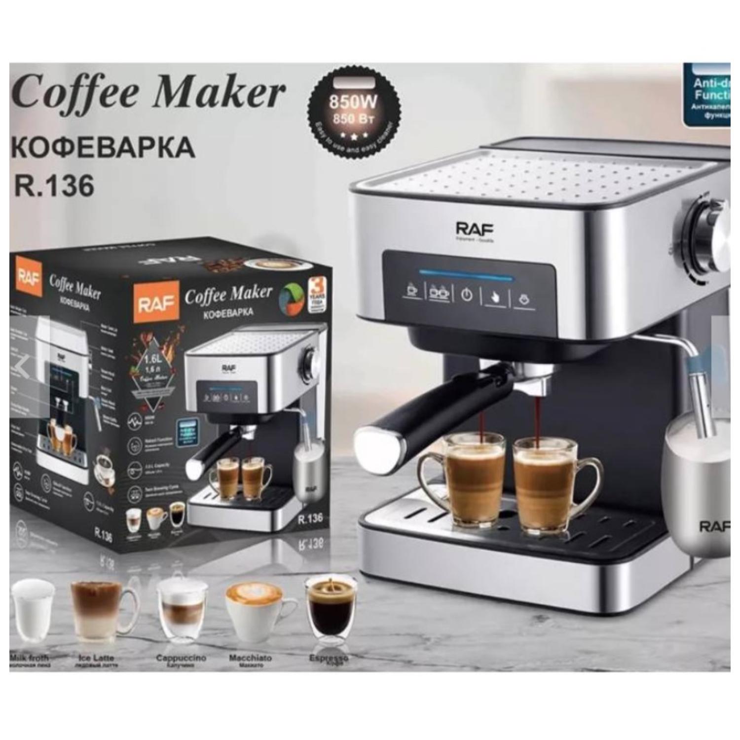 CAFETERA ESPRESSO CON ESPUMADOR 10 TAZAS 850W R136 RAF - 6