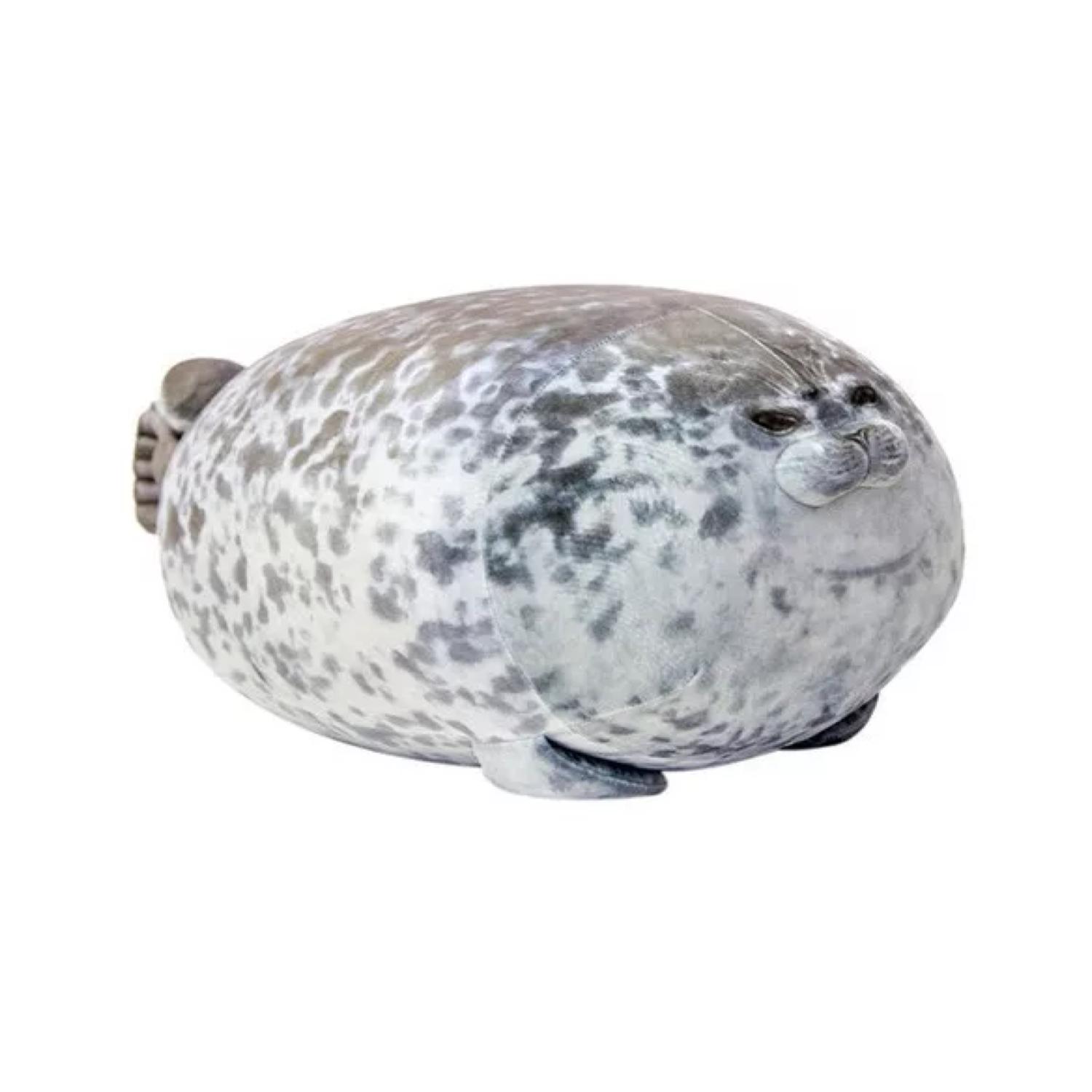 PELUCHE TOTAL CLICK JUGUETE COJÍN FOCA BEBÉ 30 CM FELPA GRIS INFANTIL - 1