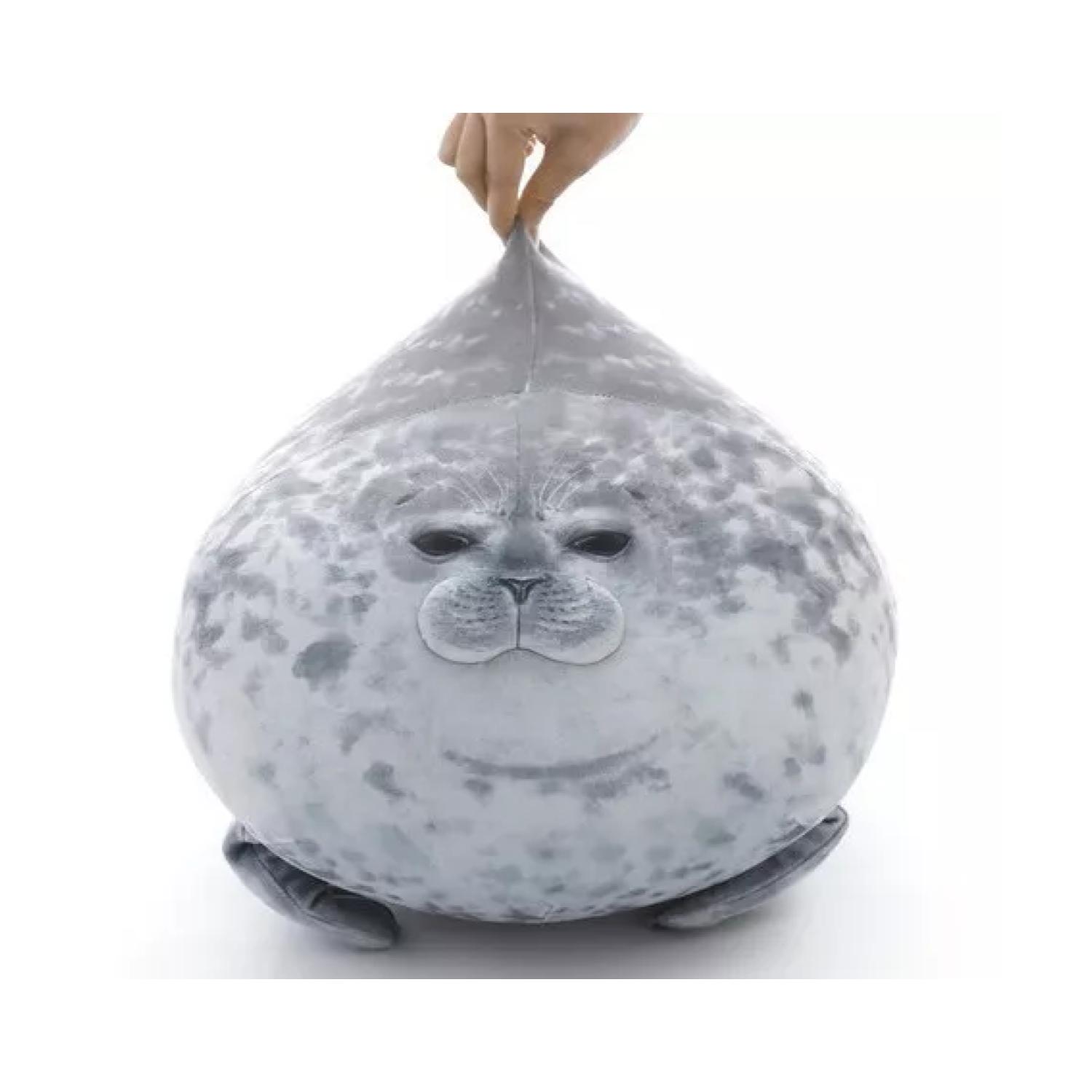 PELUCHE TOTAL CLICK JUGUETE COJÍN FOCA BEBÉ 30 CM FELPA GRIS INFANTIL - 2