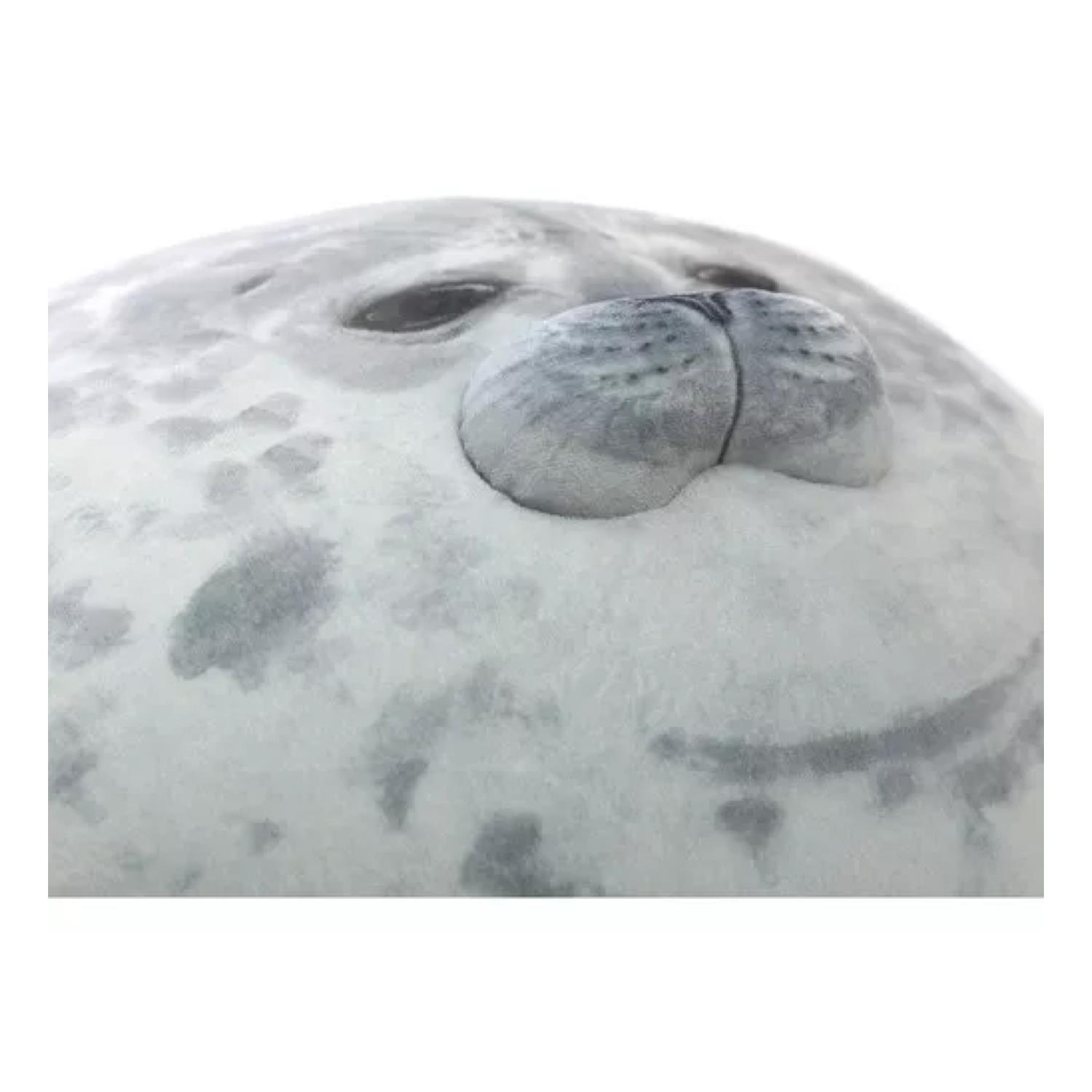 PELUCHE TOTAL CLICK JUGUETE COJÍN FOCA BEBÉ 30 CM FELPA GRIS INFANTIL - 4