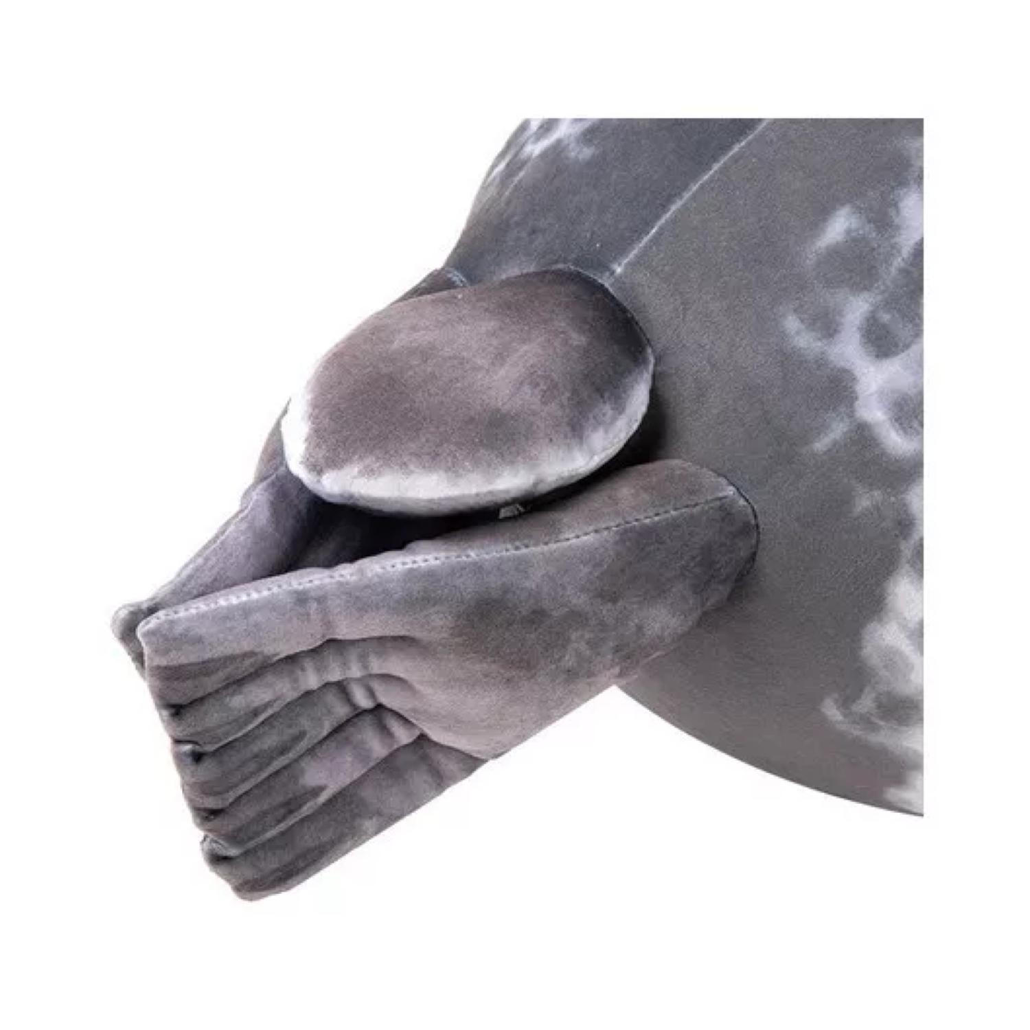 PELUCHE TOTAL CLICK JUGUETE COJÍN FOCA BEBÉ 30 CM FELPA GRIS INFANTIL - 5