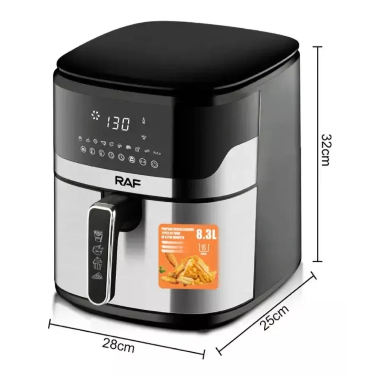 FREIDORA DE AIRE AIR FRYER 8300ML BASCULA GRAMERA R5375 RAF - 2