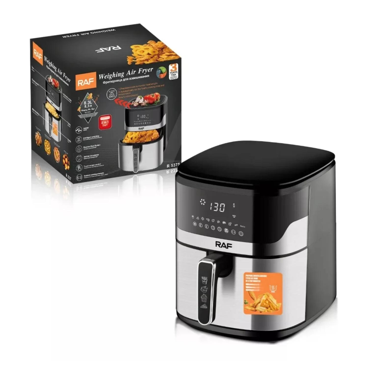 FREIDORA DE AIRE AIR FRYER 8300ML BASCULA GRAMERA R5375 RAF - 3
