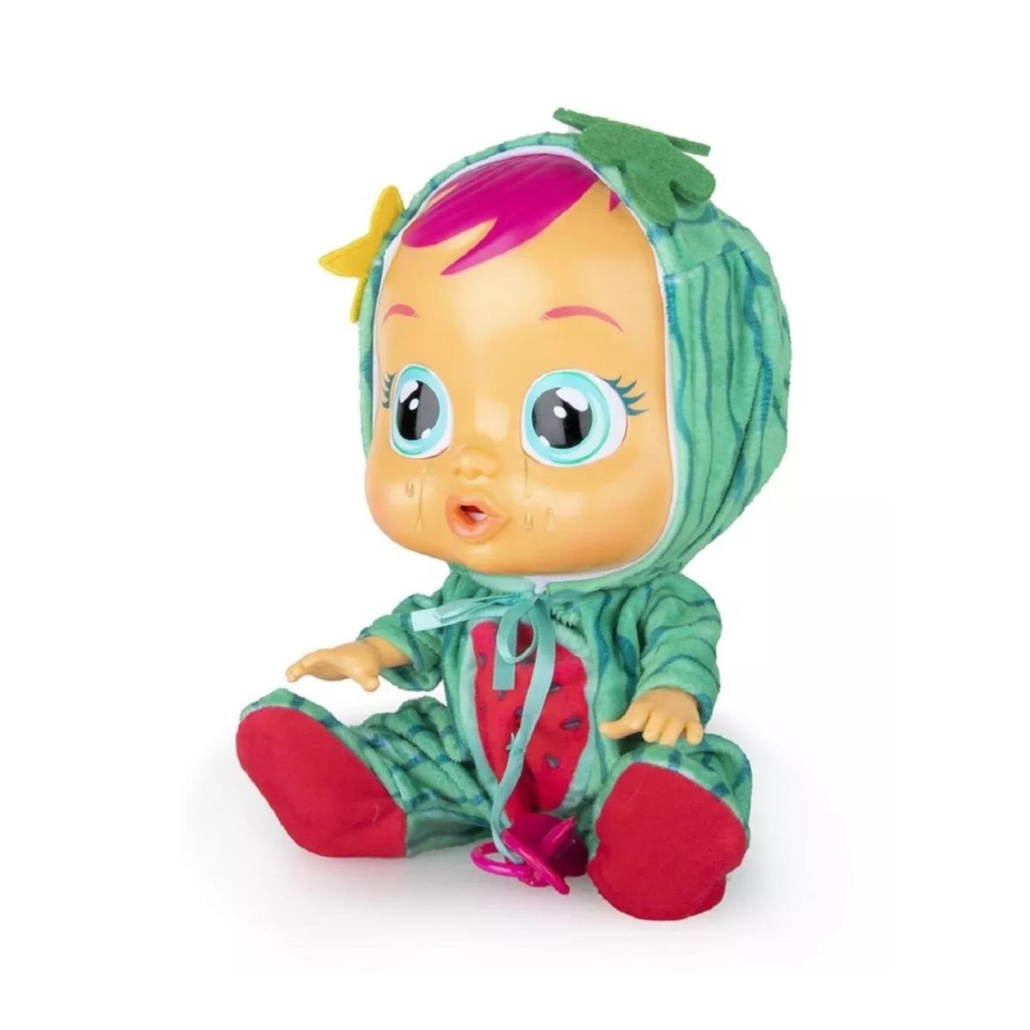 JUGUETE MUÑECA TOTAL CLICK VERDE BEBE LLORON MEL 30 CM FRUTAS - 1