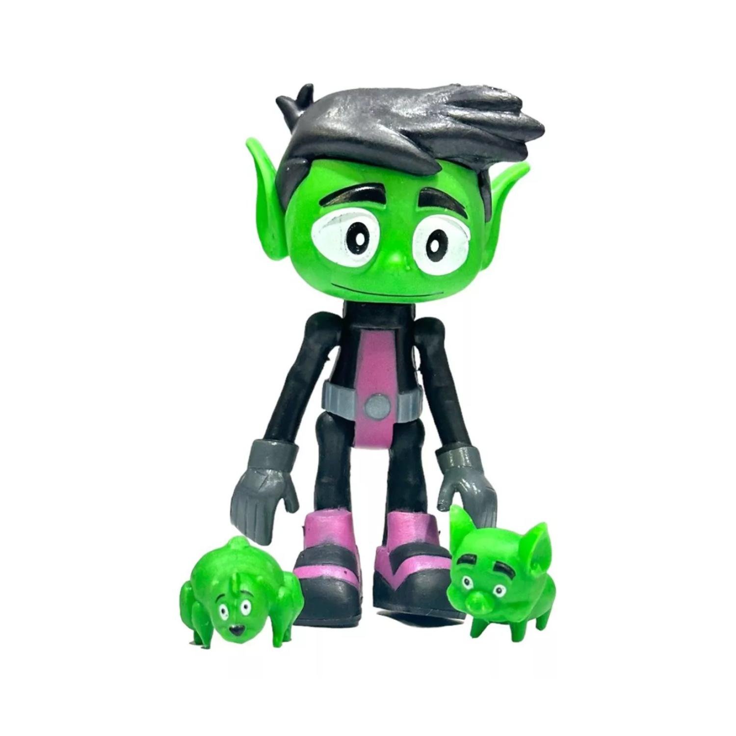 JUGUETE FIGURAS TOTAL CLICK VERDE JOVENES TITANES 3 PIEZAS 14 CM ACCESORIOS - 4