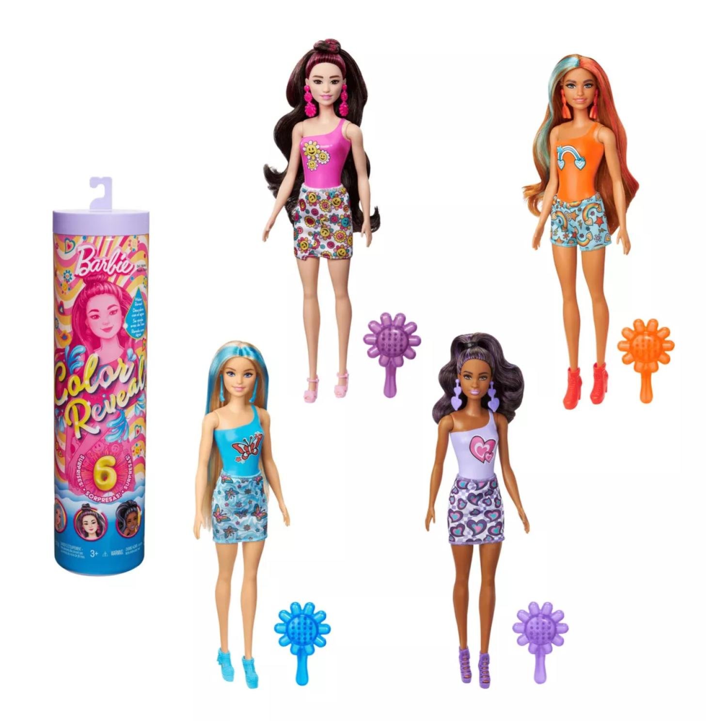 JUGUETE FIGURA TOTAL CLICK BARBIE COLOR REVEAL ACCESORIOS ARCOIRIS - 4