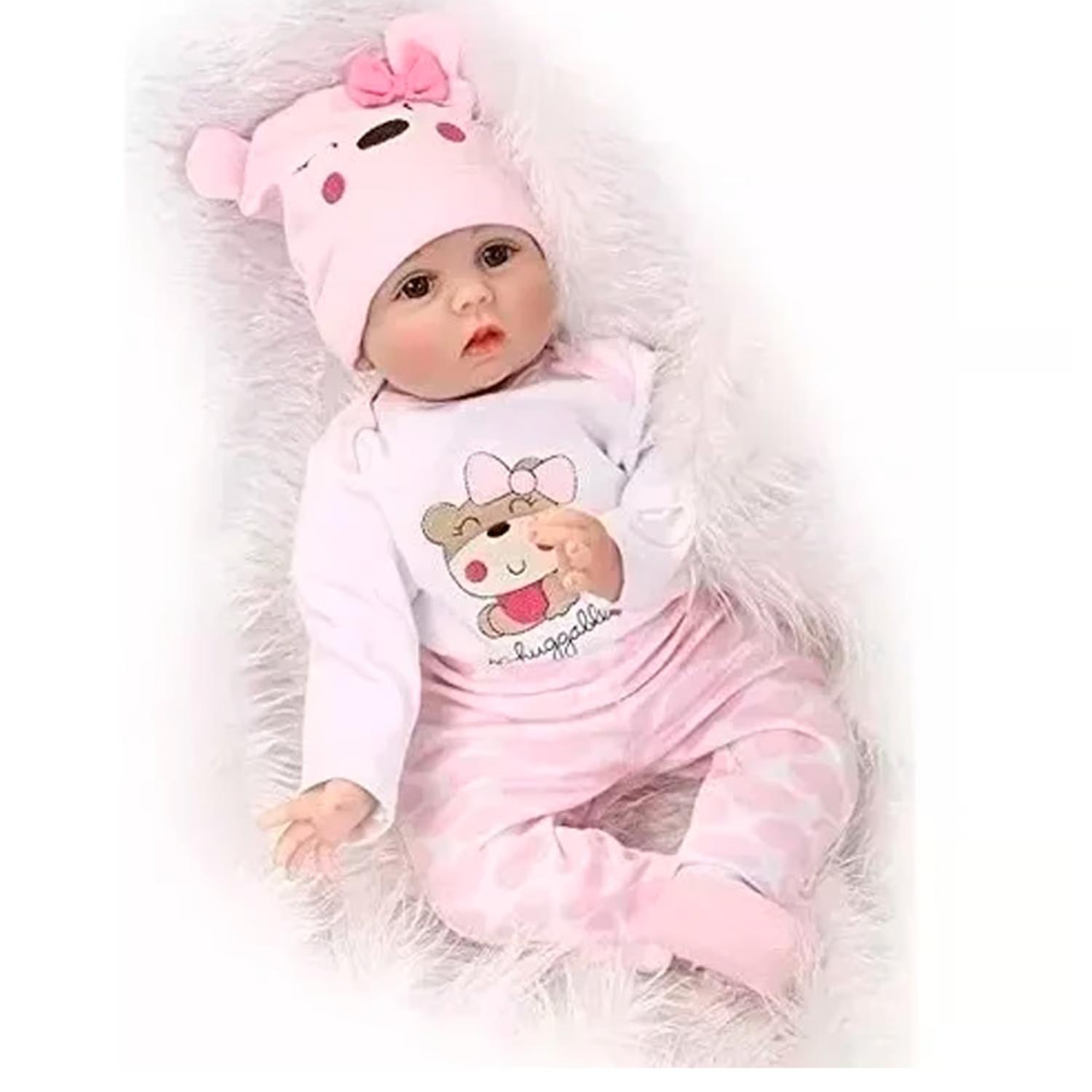 JUGUETE MUÑECA REALISTA 55CM PIJAMA ROSADO INFANTIL - 1