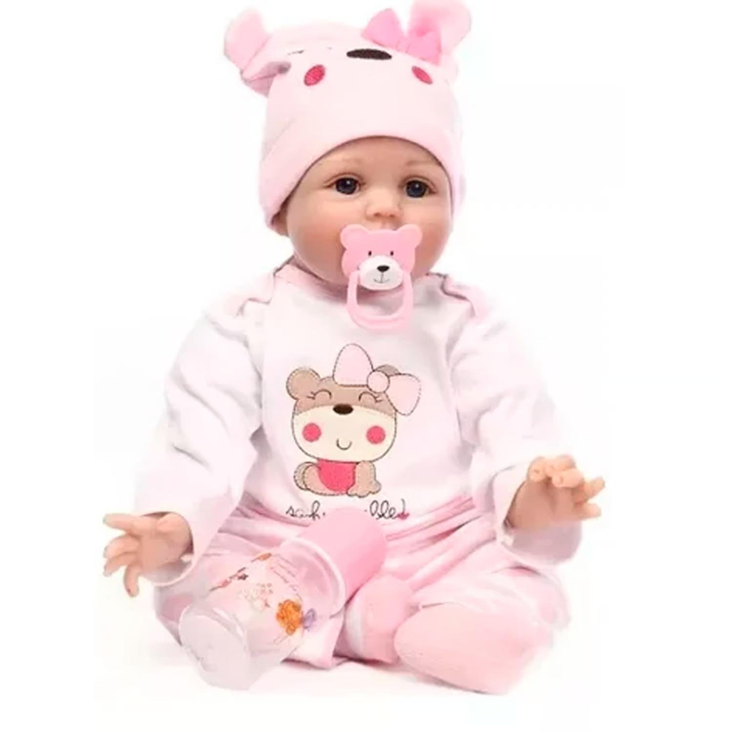 JUGUETE MUÑECA REALISTA 55CM PIJAMA ROSADO INFANTIL - 2