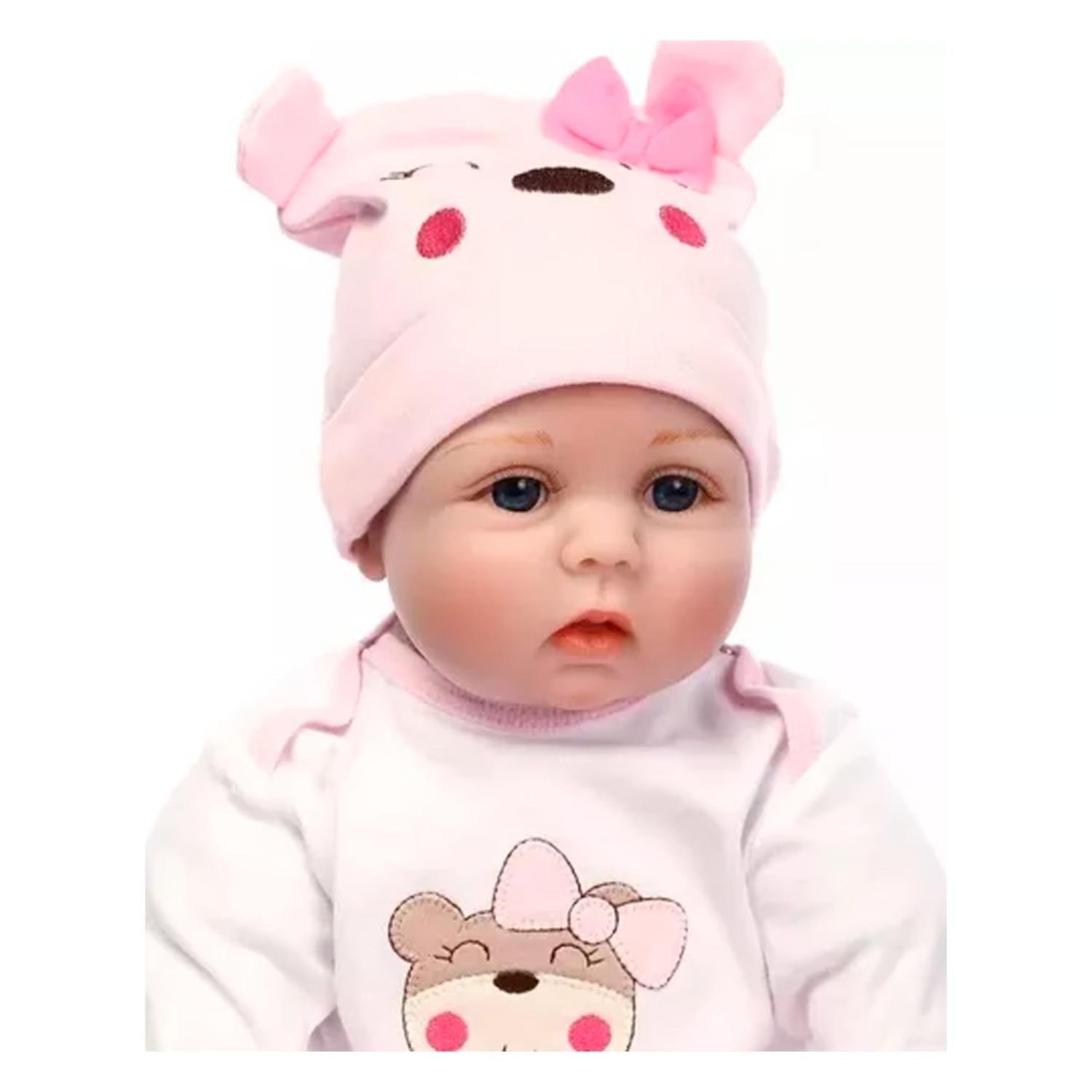 JUGUETE MUÑECA REALISTA 55CM PIJAMA ROSADO INFANTIL - 3