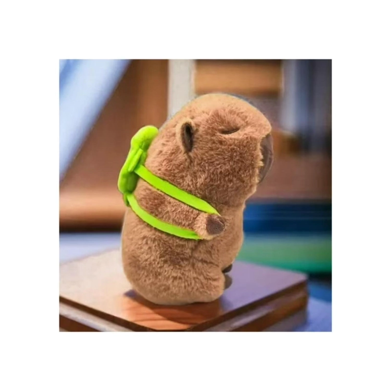JUGUETE PELUCHE CAPIBARA CON MOCHILA TORTUGA 30CM INFANTIL - 2