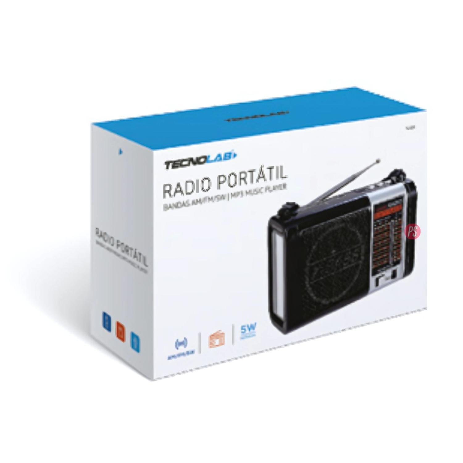 RADIO PORTATIL RECARGABLE SOLAR LED USB AM FM SW TECNOLAB - 2