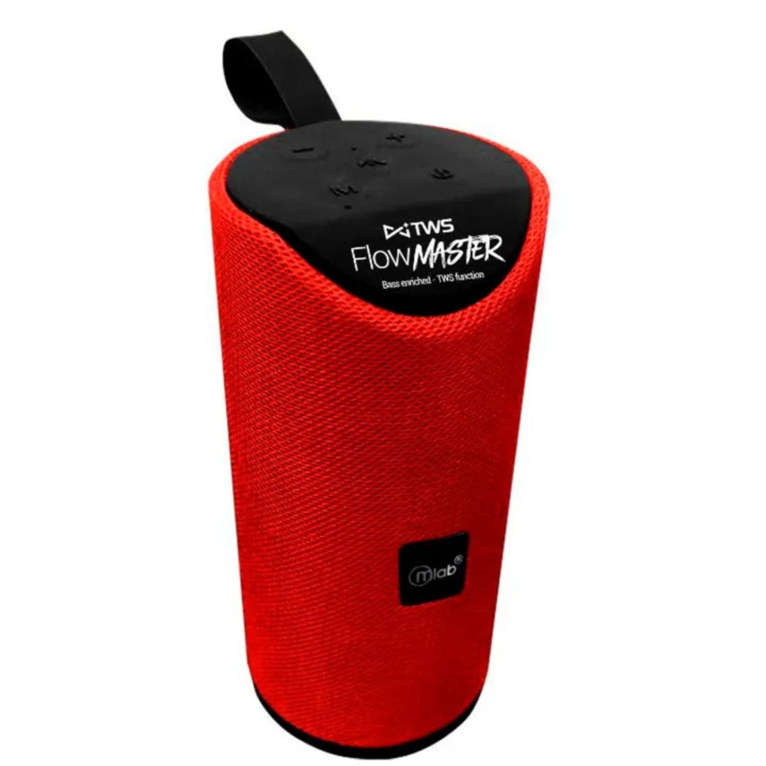 PARLANTE BLUETOOTH 20W RECARGABLE EN COLOR ROJO FLOW MASTER 8858 MLAB - 3