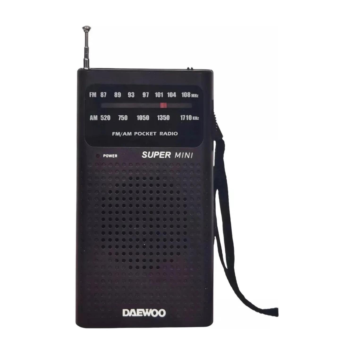 RADIO DE BOLSILLO AM FM EN COLOR NEGRO DI213 DAEWOO - 1
