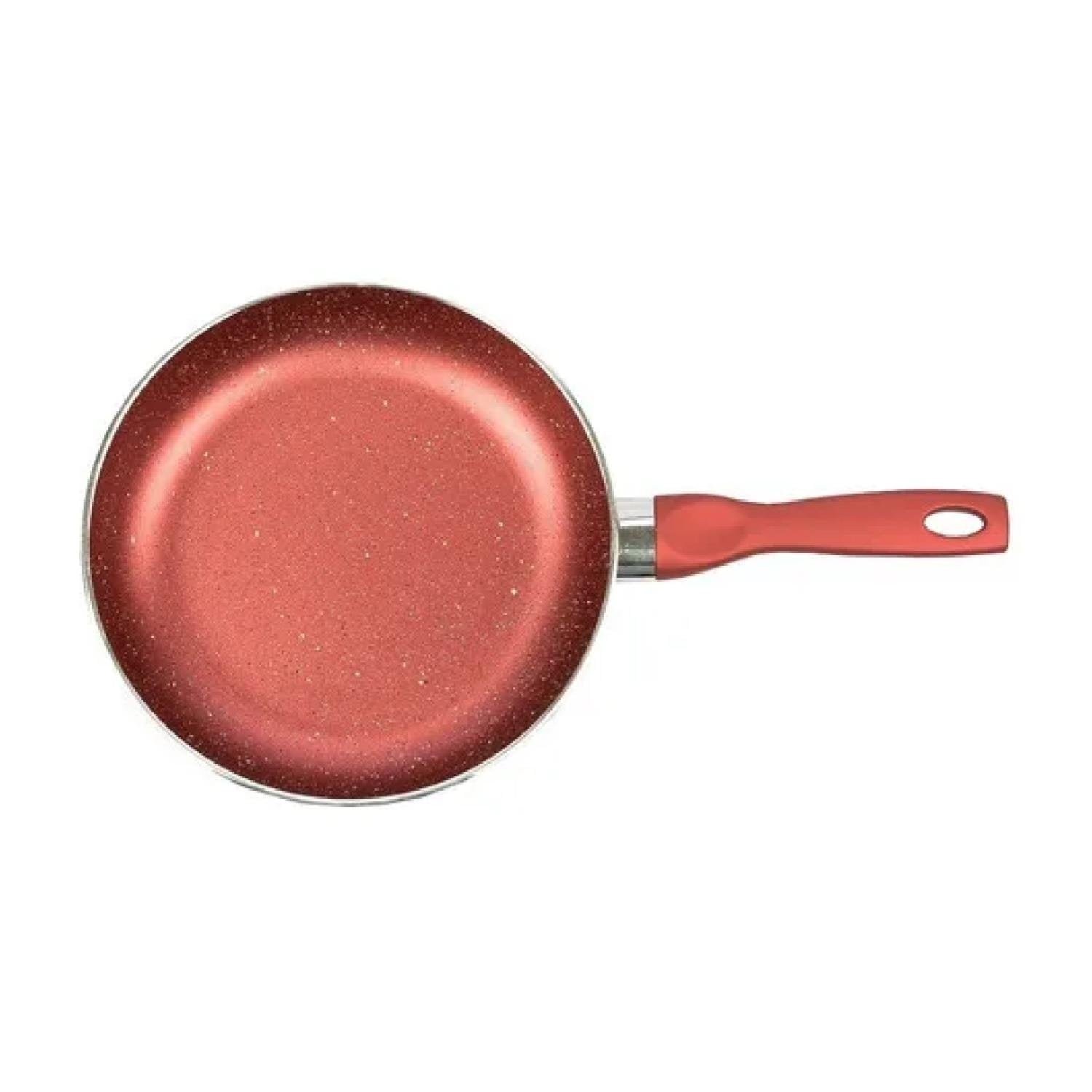 SARTEN DE COCINA ANTIADHERENTE 20CM EN COLOR ROJO MANGO DE SILICONA - 1