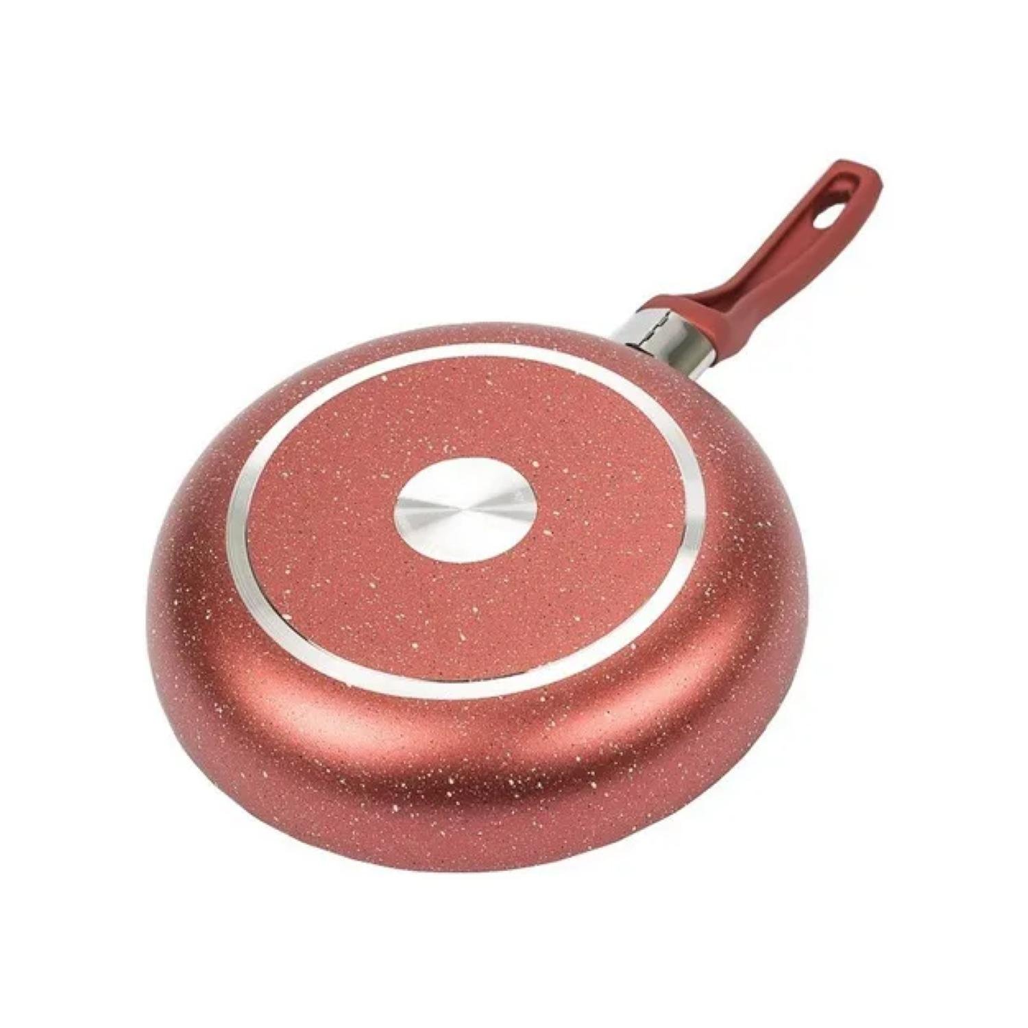 SARTEN DE COCINA ANTIADHERENTE 20CM EN COLOR ROJO MANGO DE SILICONA - 2