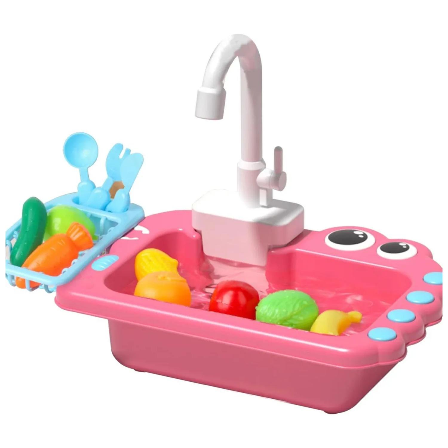 JUGUETE FREGADERO LAVAVAJILLAS CON ACCESORIOS ROSADO INFANTIL - 1