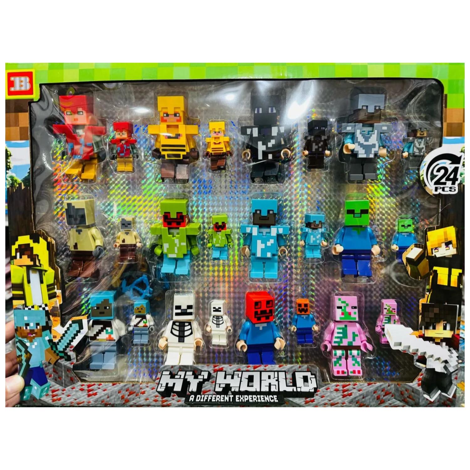JUGUETE SET 24 FIGURAS ARMABLES 8CM BLOQUES MYWORLD INFANTIL - 1