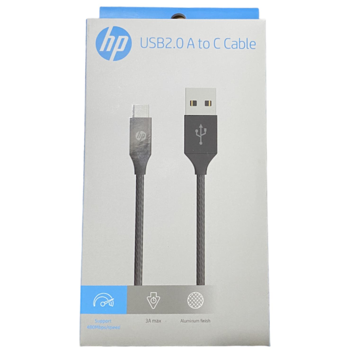 CABLE DE CARGA USB A USB C 1MT NEGRO DHC-TC102 HP - 1