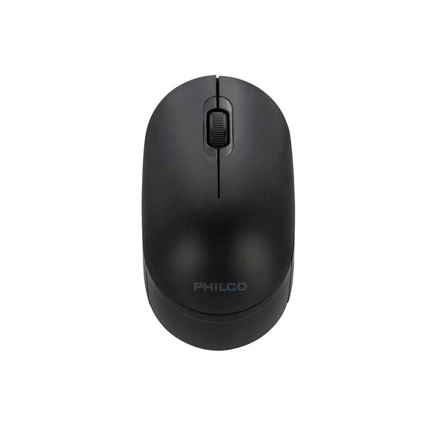 MOUSE INALAMBRICO USB ERGONOMICO 3 BOTONES NEGRO PHILCO PRO - 1
