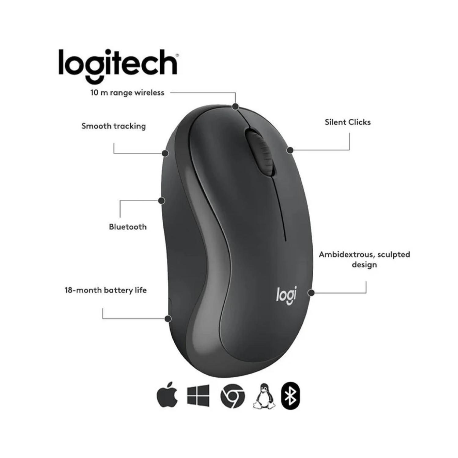 MOUSE INALAMBRICO BLUETOOTH 3 BOT NEGRO M240 SILENT LOGITECH - 2