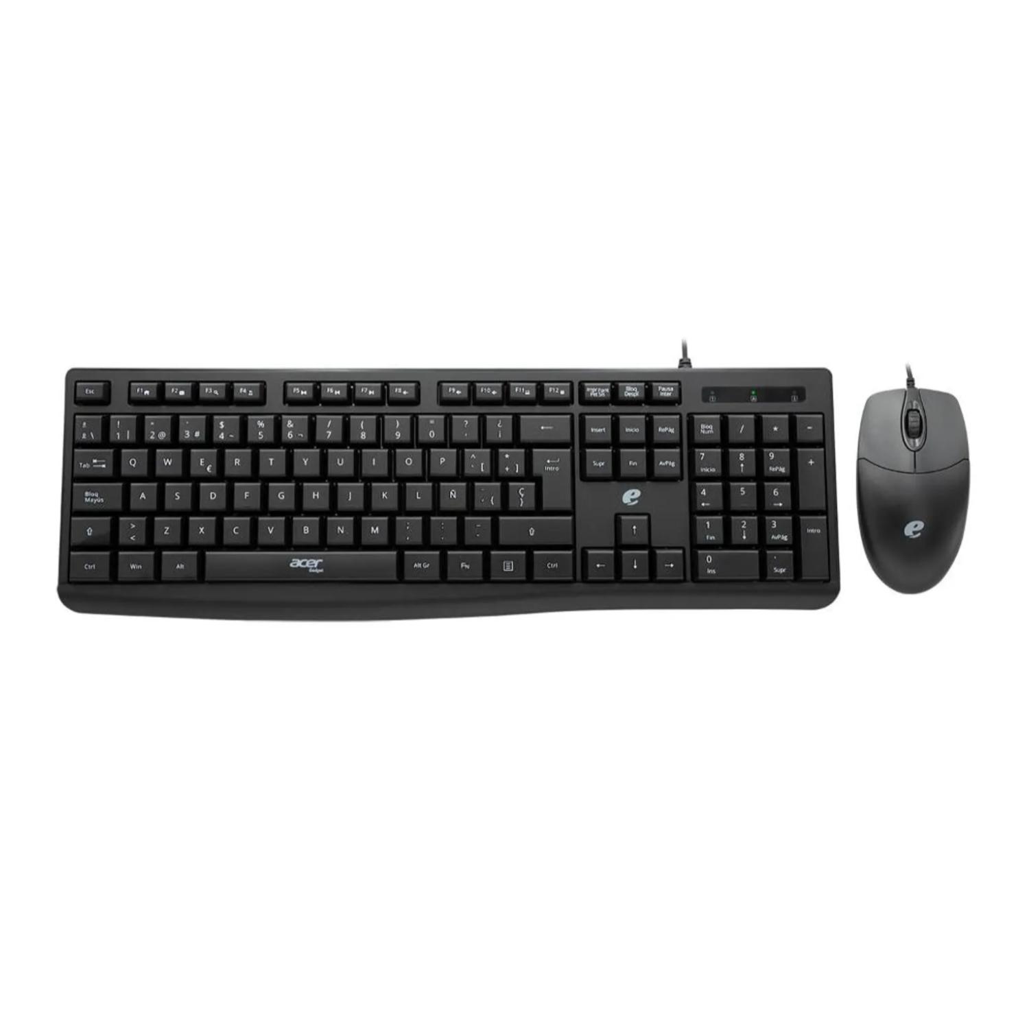 KIT TECLADO Y MOUSE ALAMBRICO USB NEGRO EAK040 ACER - 2