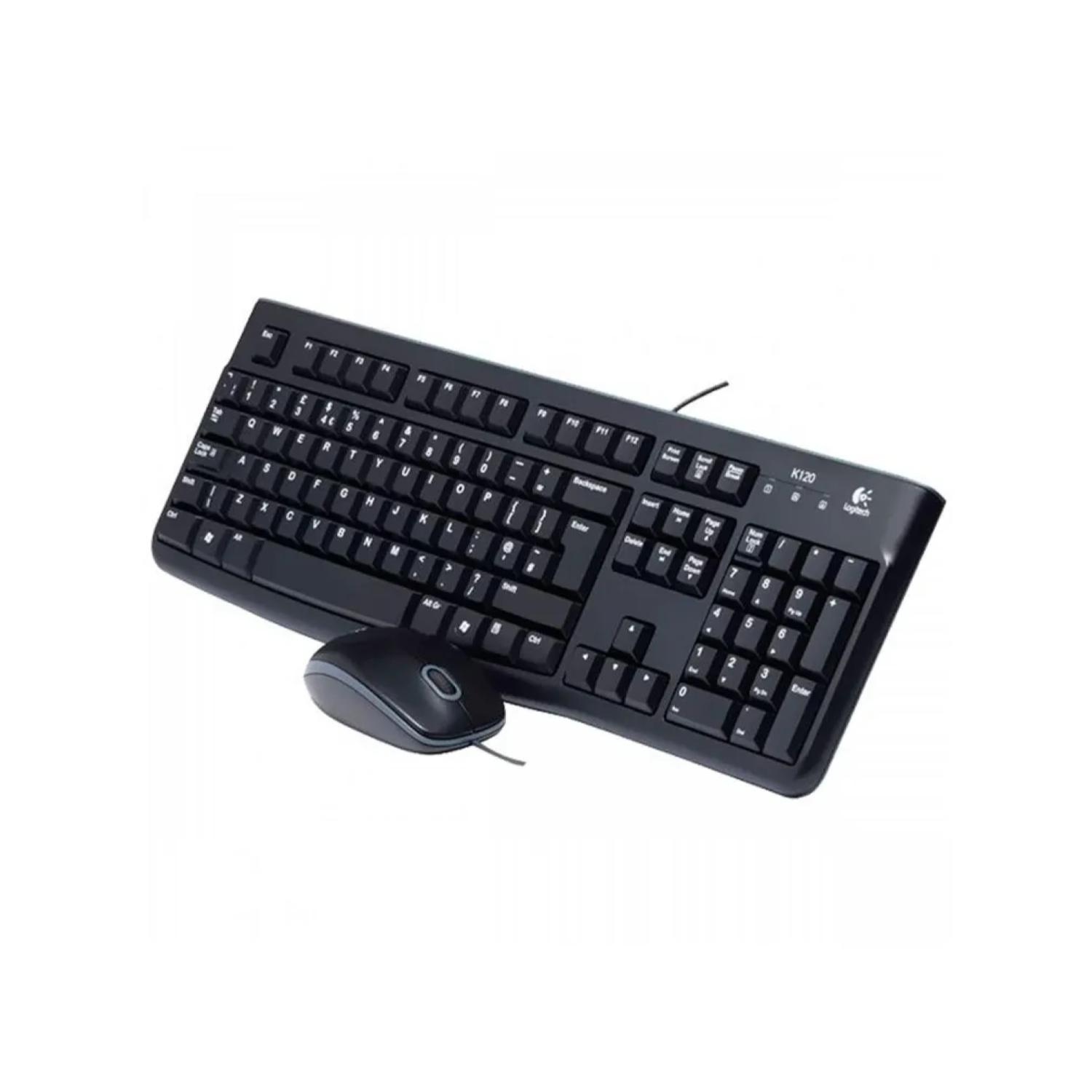 KIT TECLADO Y MOUSE USB ALAMBRICOS NEGRO MK120 - 1