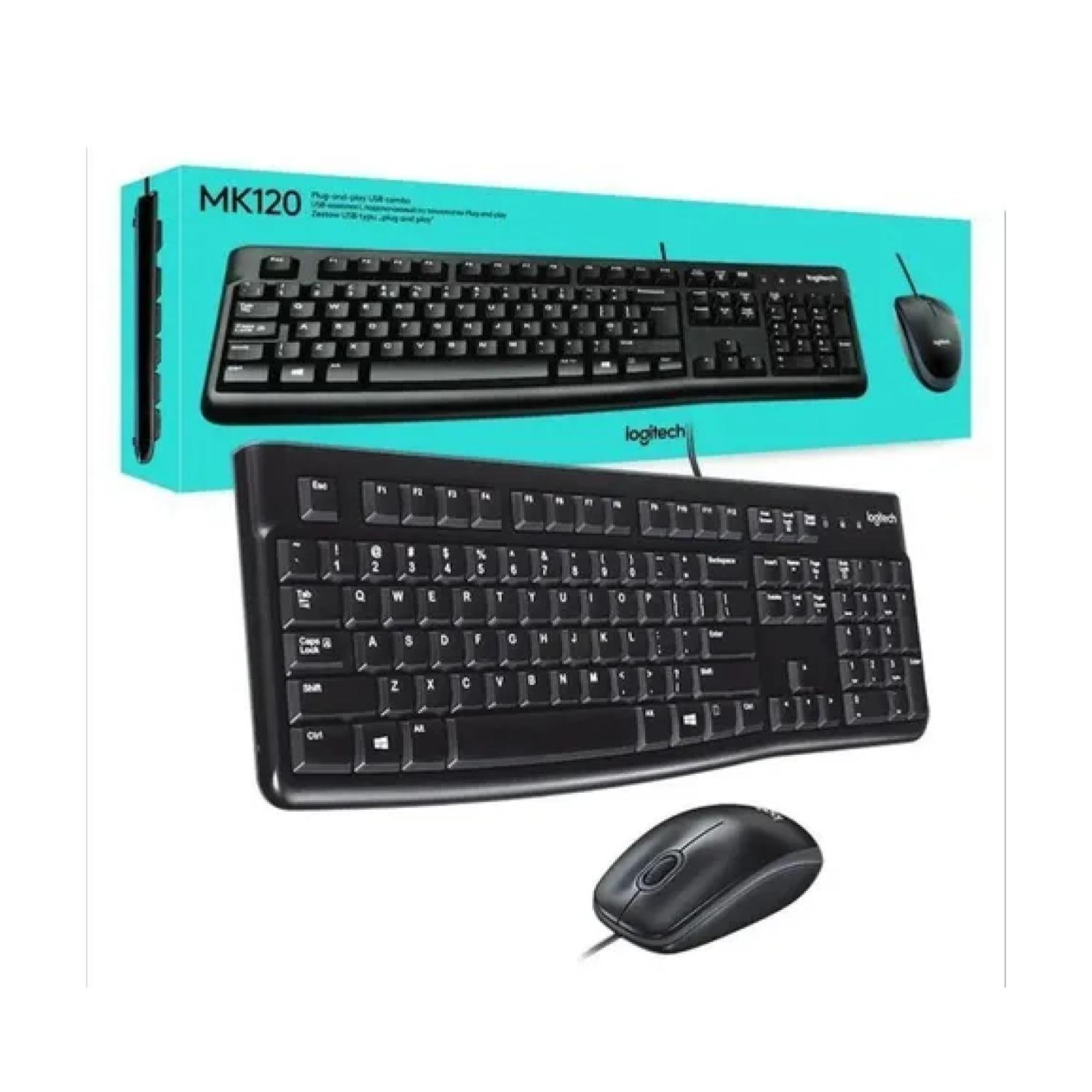KIT TECLADO Y MOUSE USB ALAMBRICOS NEGRO MK120 - 3