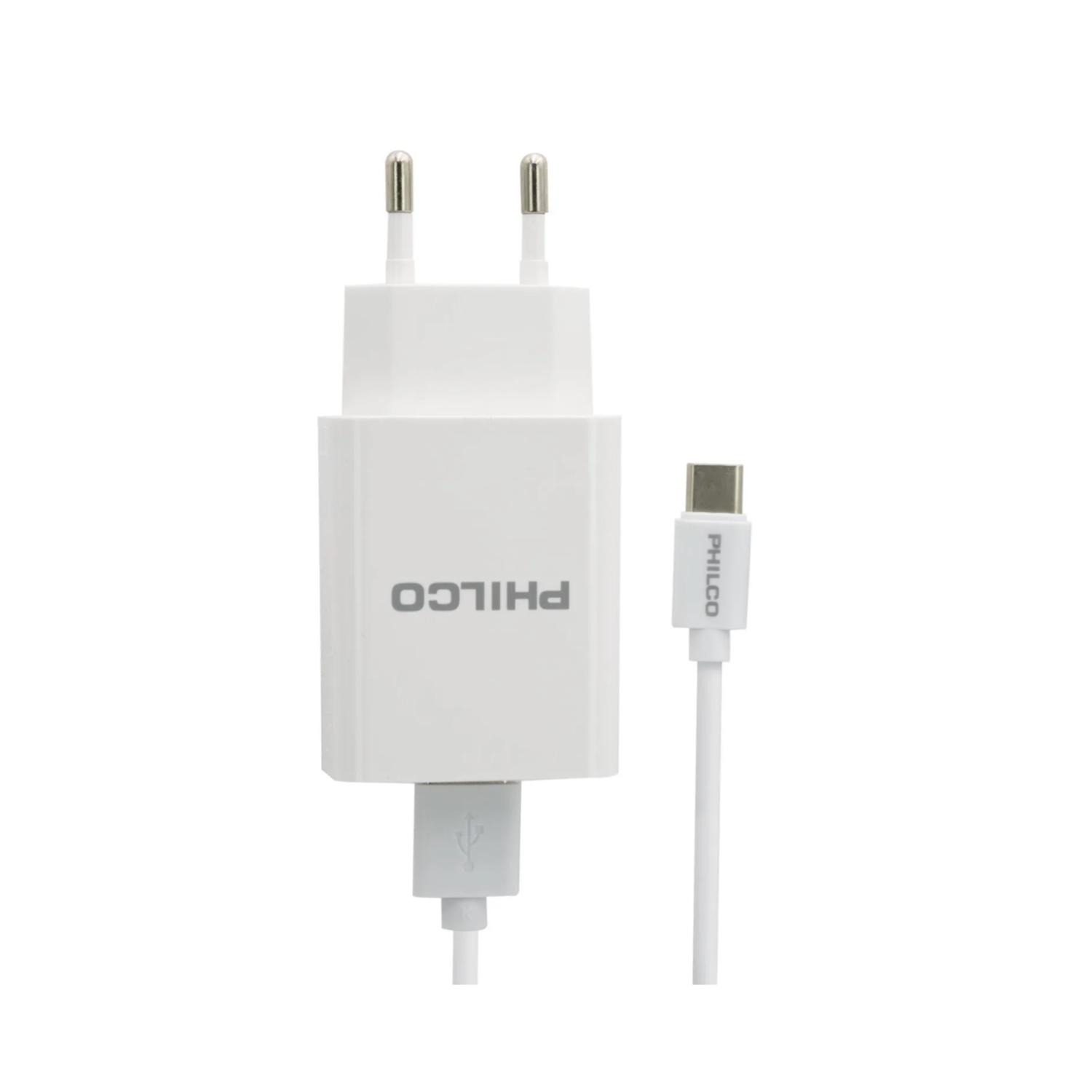 CARGADOR USB C CARGA RAPIDA INTELIGENTE 20W BLANCO PHILCO - 1