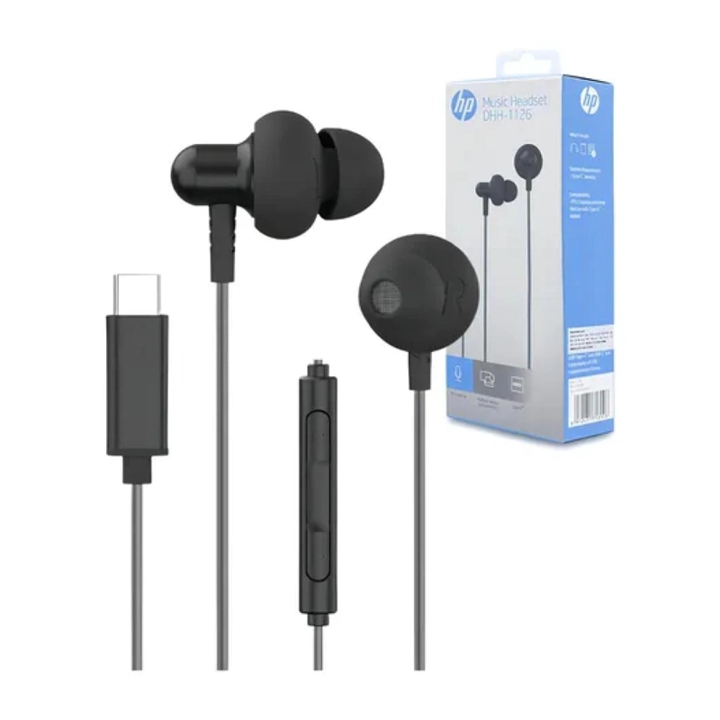 AUDIFONOS ALAMBRICOS MANOS LIBRES USB C NEGRO DHH-1126 HP - 2
