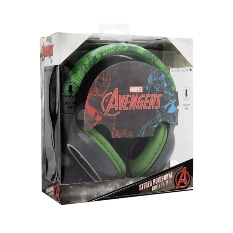 AUDIFONOS ALAMBRICOS OVEREAR HULK INFANTIL AVENGERS TEEN - 3
