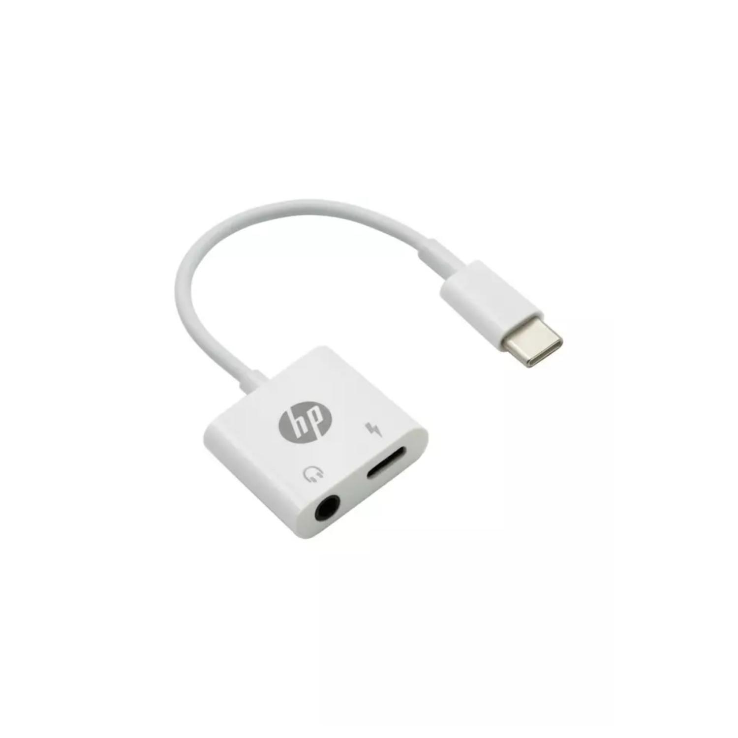 ADAPTADOR USB C A USB C Y JACK 3.5 BLANCO DHC-TC132 HP - 2