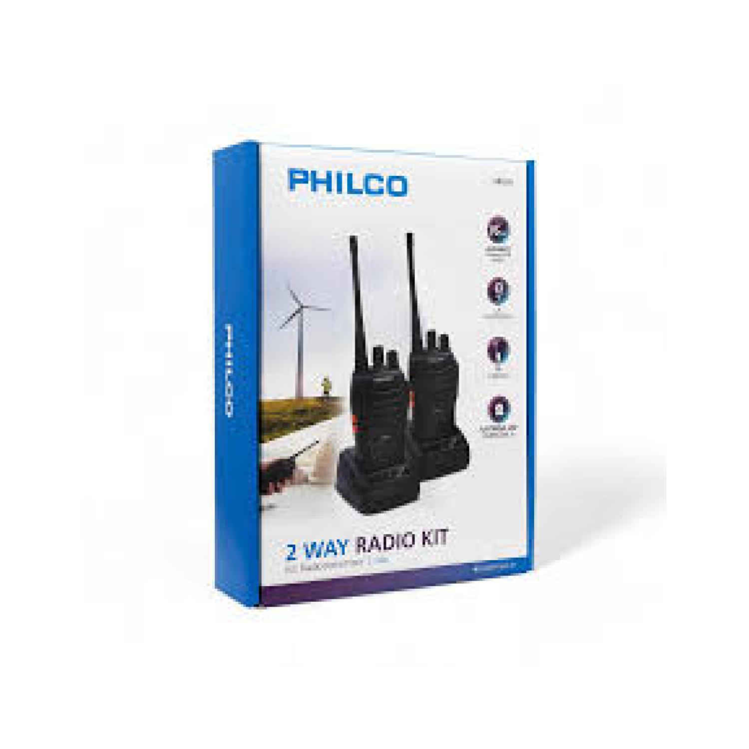 KIT 2 RADIOTRANSMISORES WALKIE TALKIE LED NEGRO PHILCO - 2