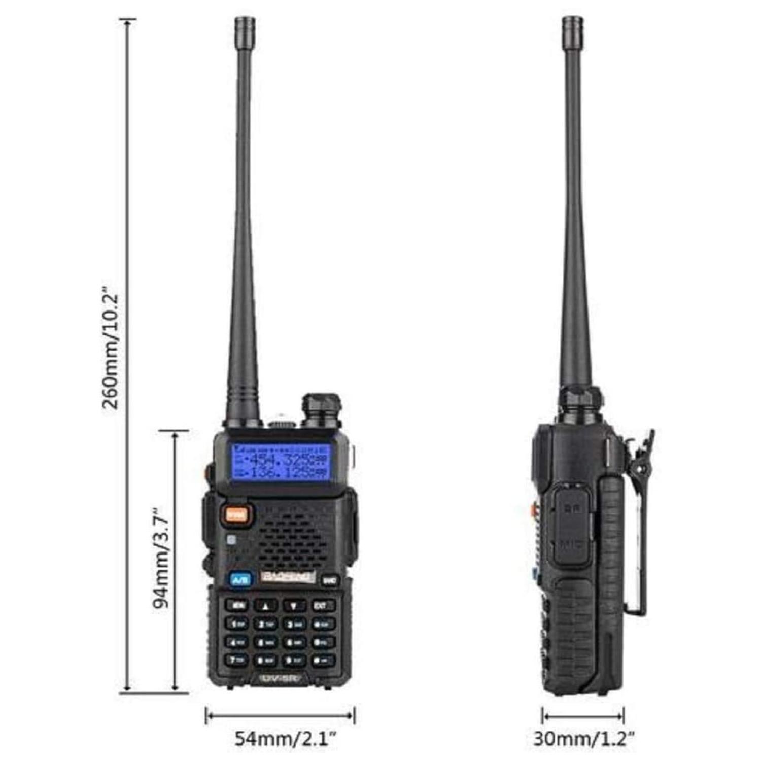 RADIO TRANSMISOR WALKIE TALKIE NEGRO UHF-UV 5RE BAOFENG - 2