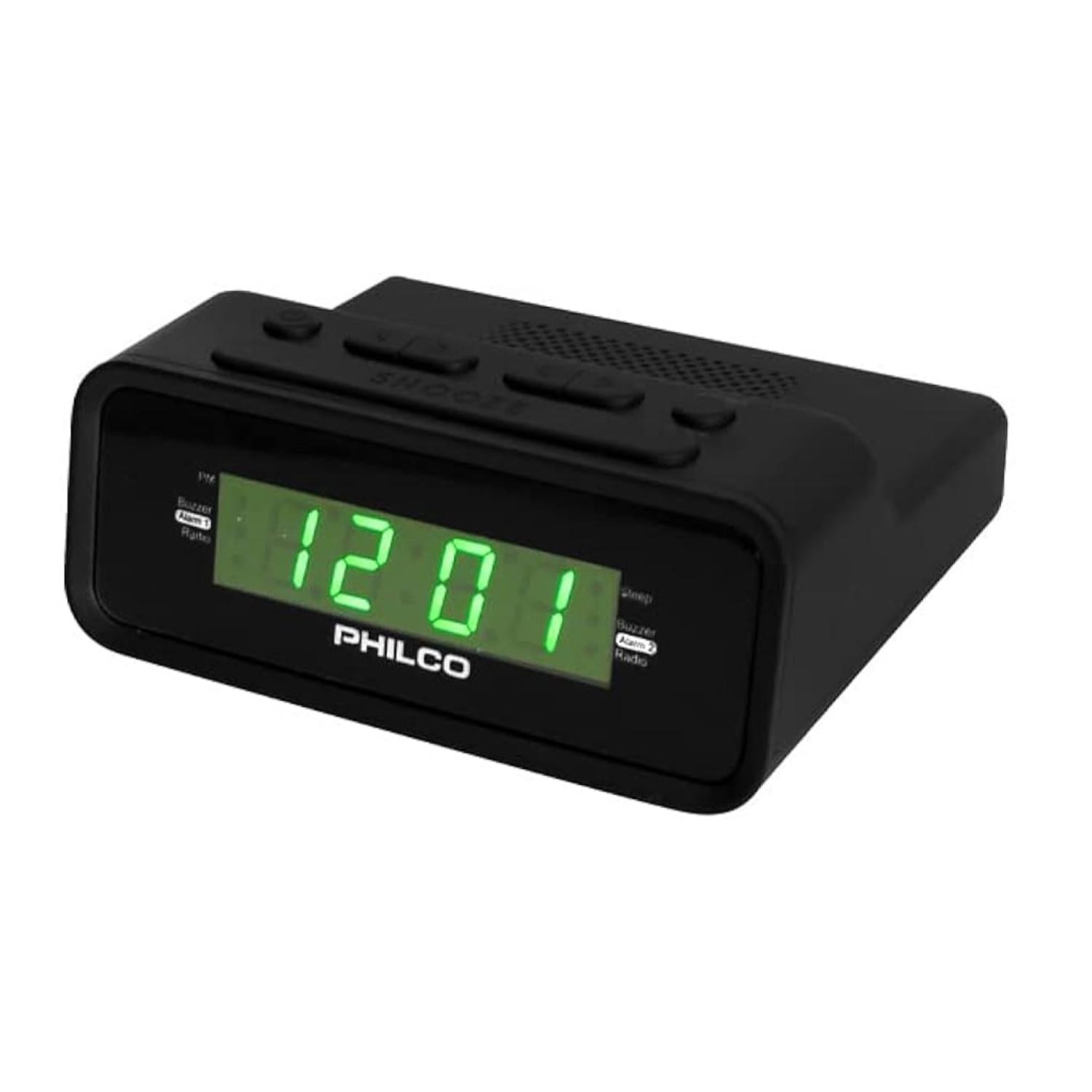 RADIO FM RELOJ DIGITAL ALARMA NEGRO C1006G PHILCO - 1
