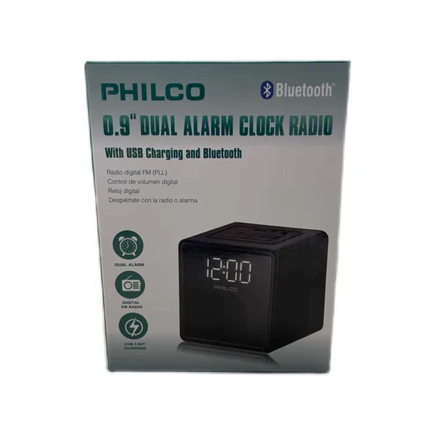 RADIO FM RELOJ LED BLUETOOTH ALARMA NEGRO PAR3206BT PHILCO - 3