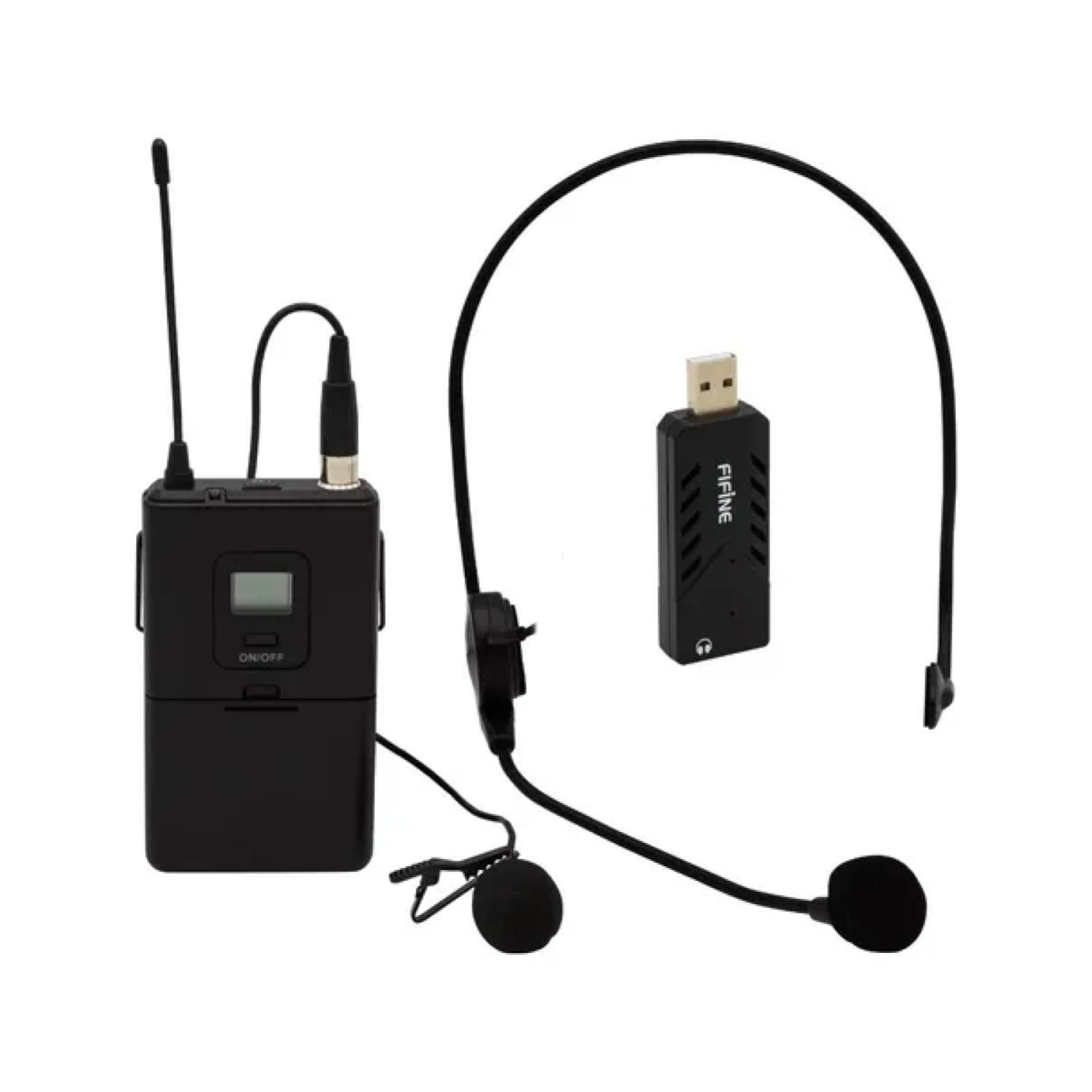 MICROFONO INALAMBRICO SOLAPA NEGRO K031B FIFINE - 1