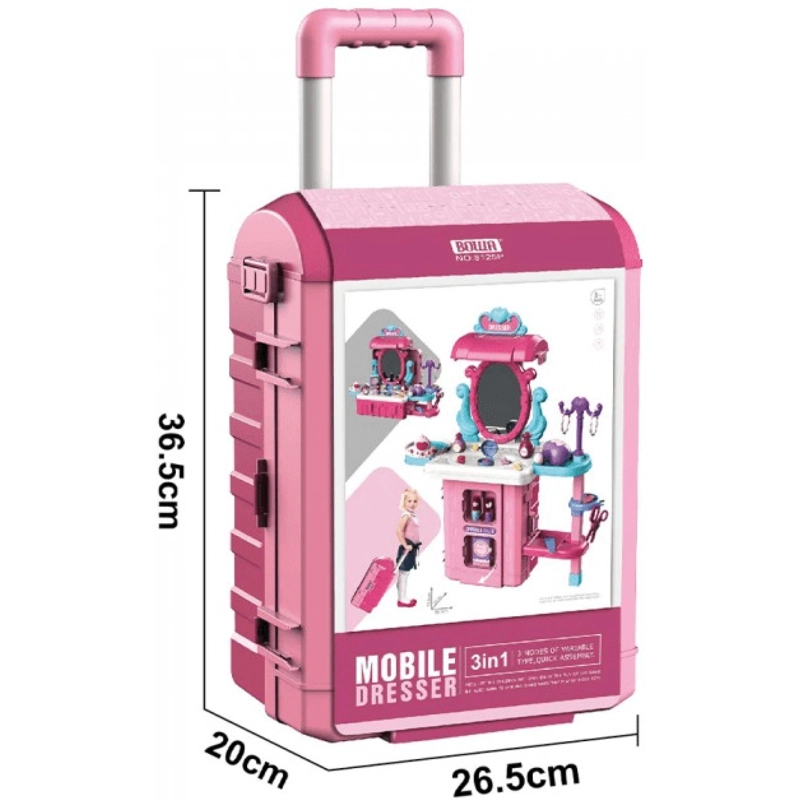 JUGUETE SET MALETA COSMETIQUERO 38 PIEZAS 3 EN 1 ROSADO INFANTIL - 4