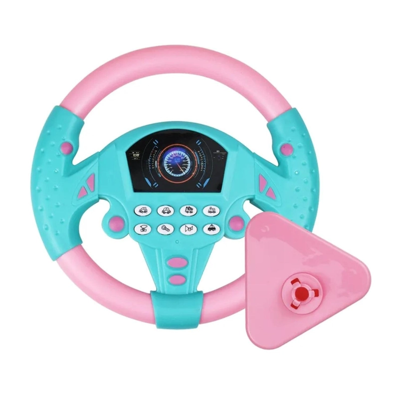 JUGUETE VOLANTE SIMULADOR DE AUTO PARA NIÑOS ROSADO - 1